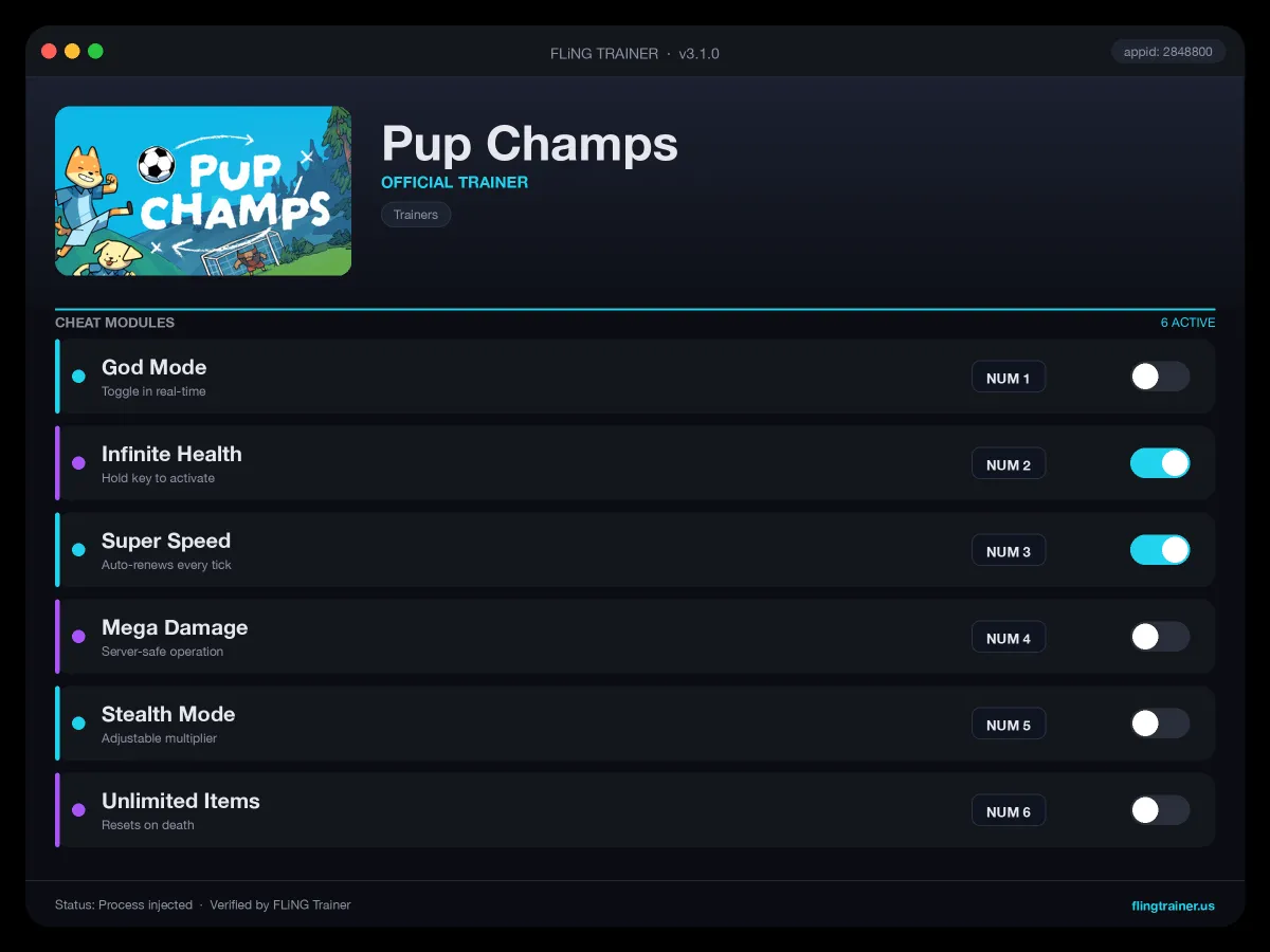 Pup Champs Trainer interface