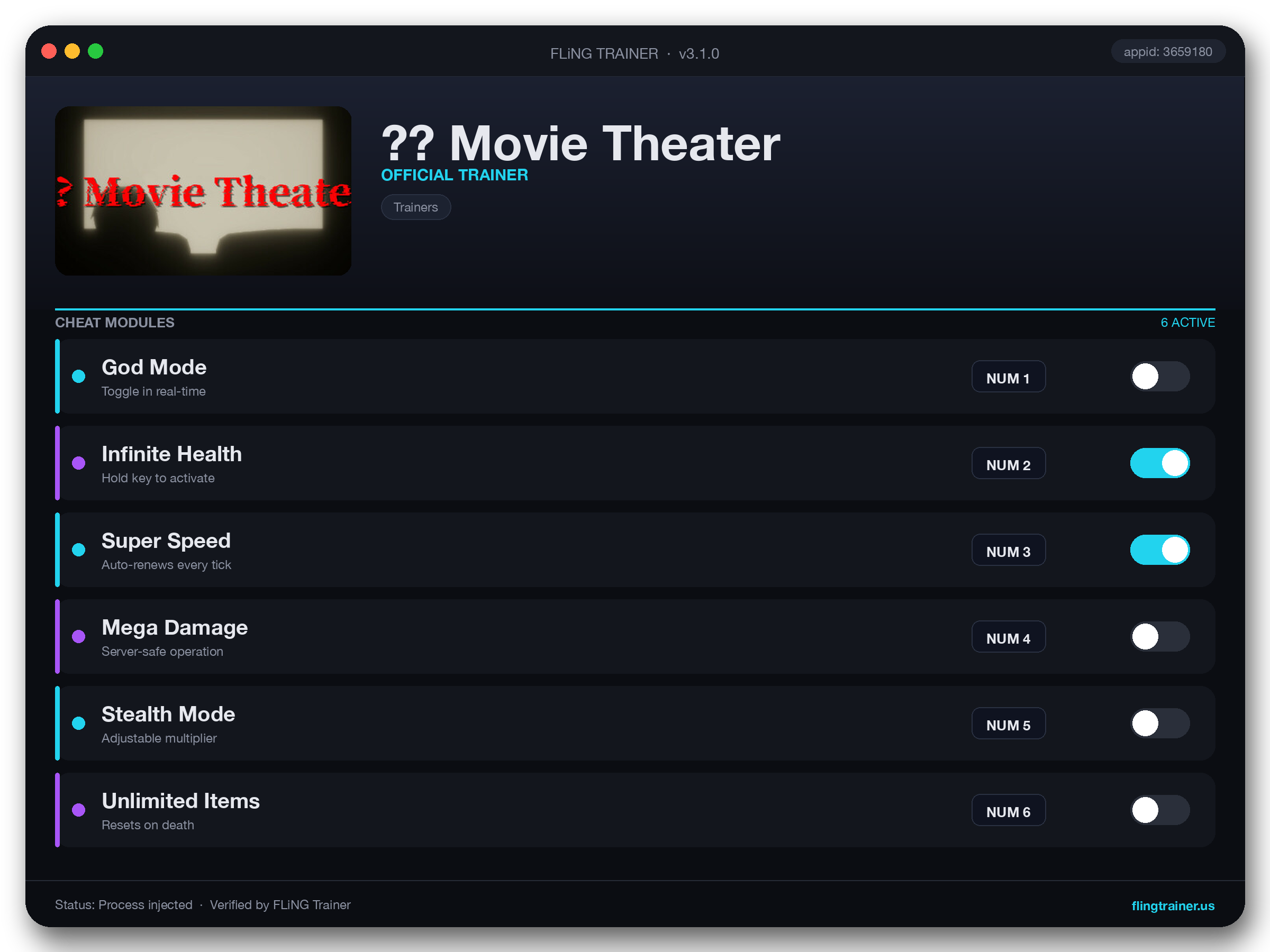 ?? Movie Theater Trainer interface