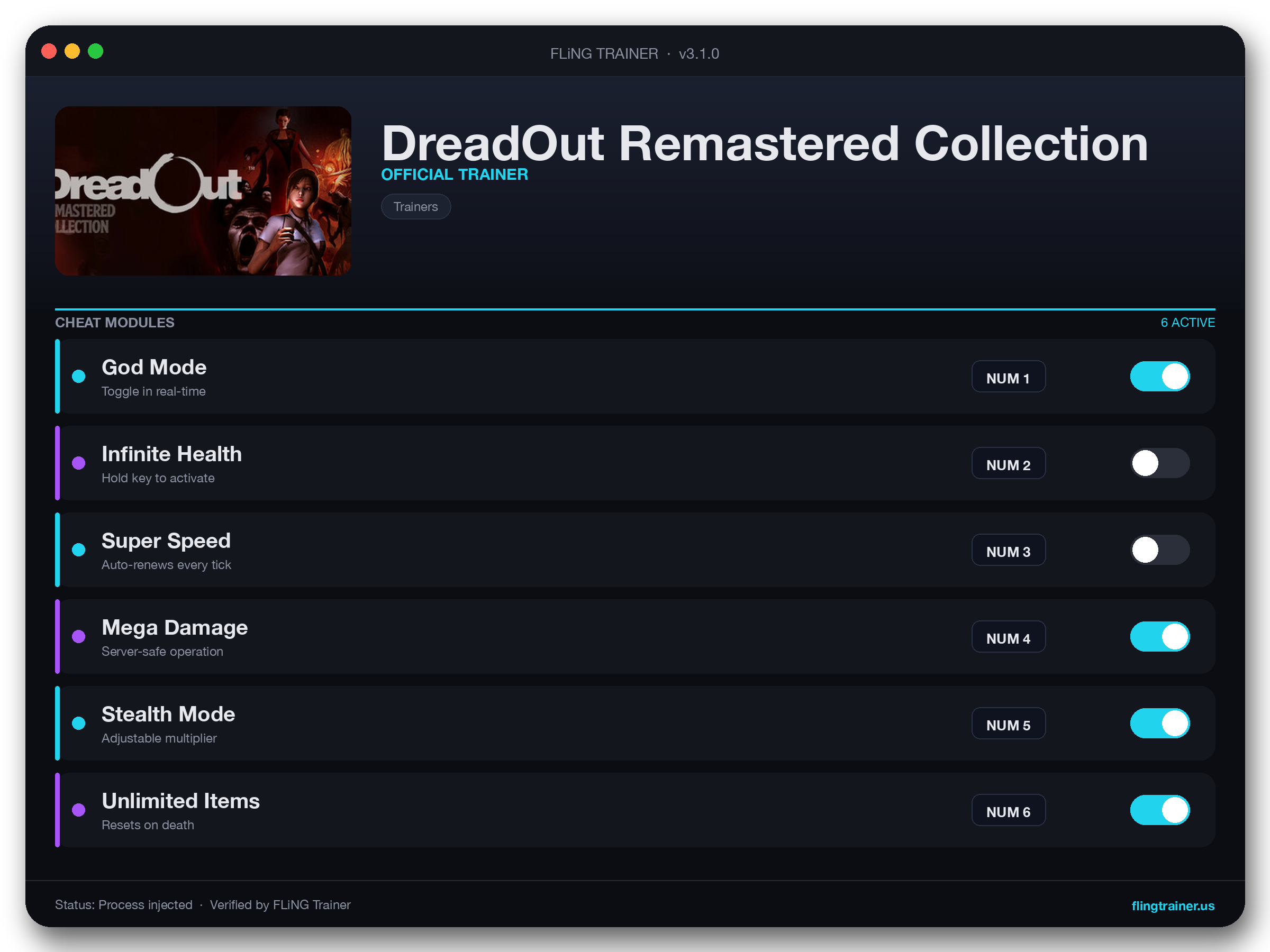 DreadOut Remastered Collection Trainer interface