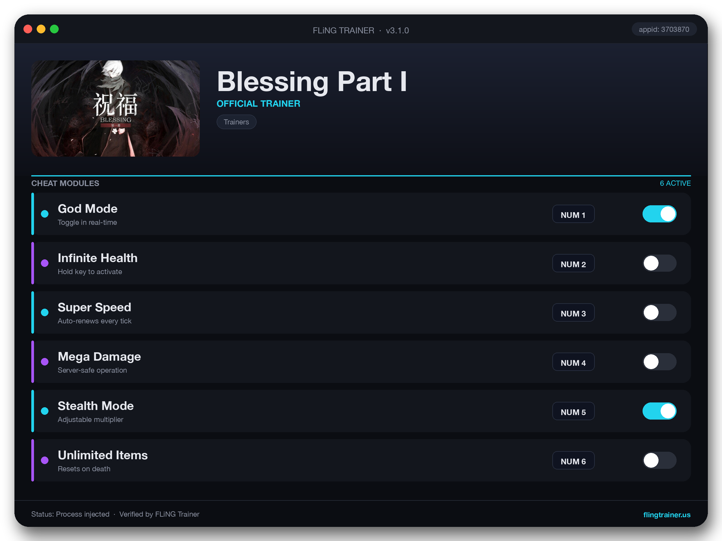 Blessing Part I Trainer interface