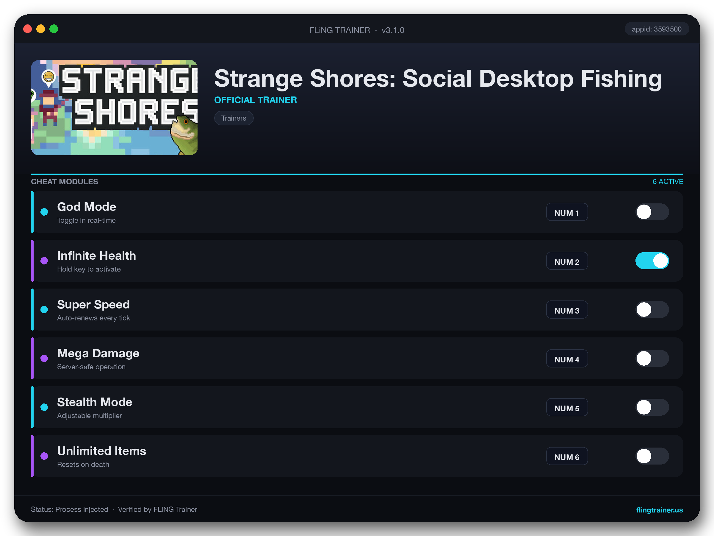 Strange Shores: Social Desktop Fishing Trainer interface