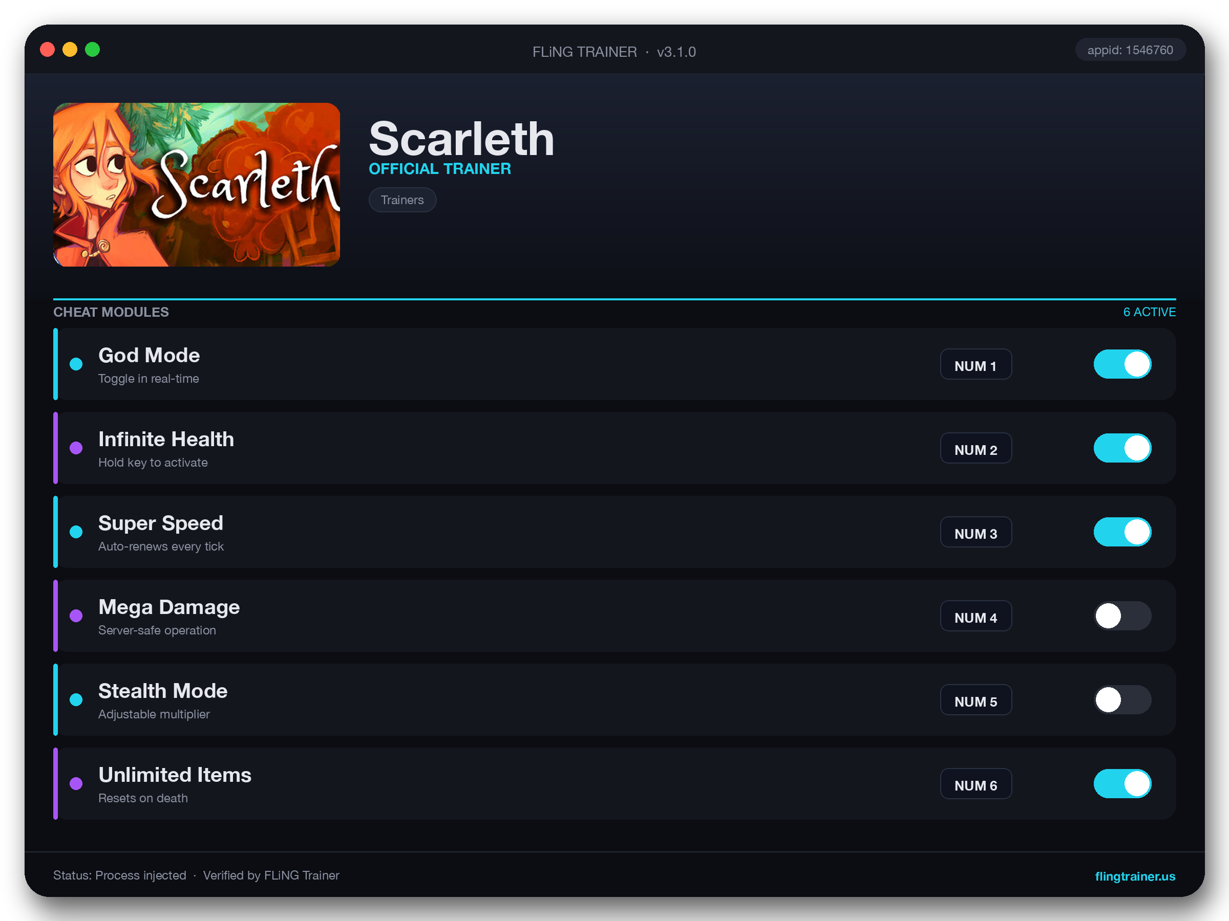 Scarleth Trainer interface