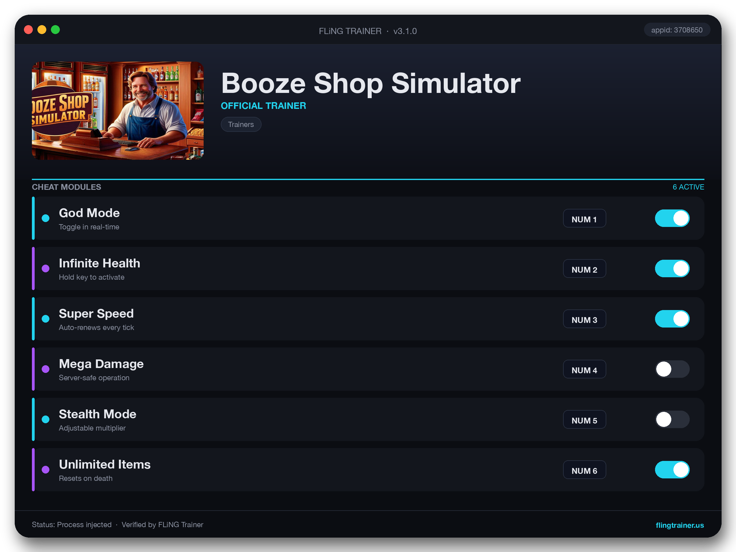 Booze Shop Simulator Trainer interface
