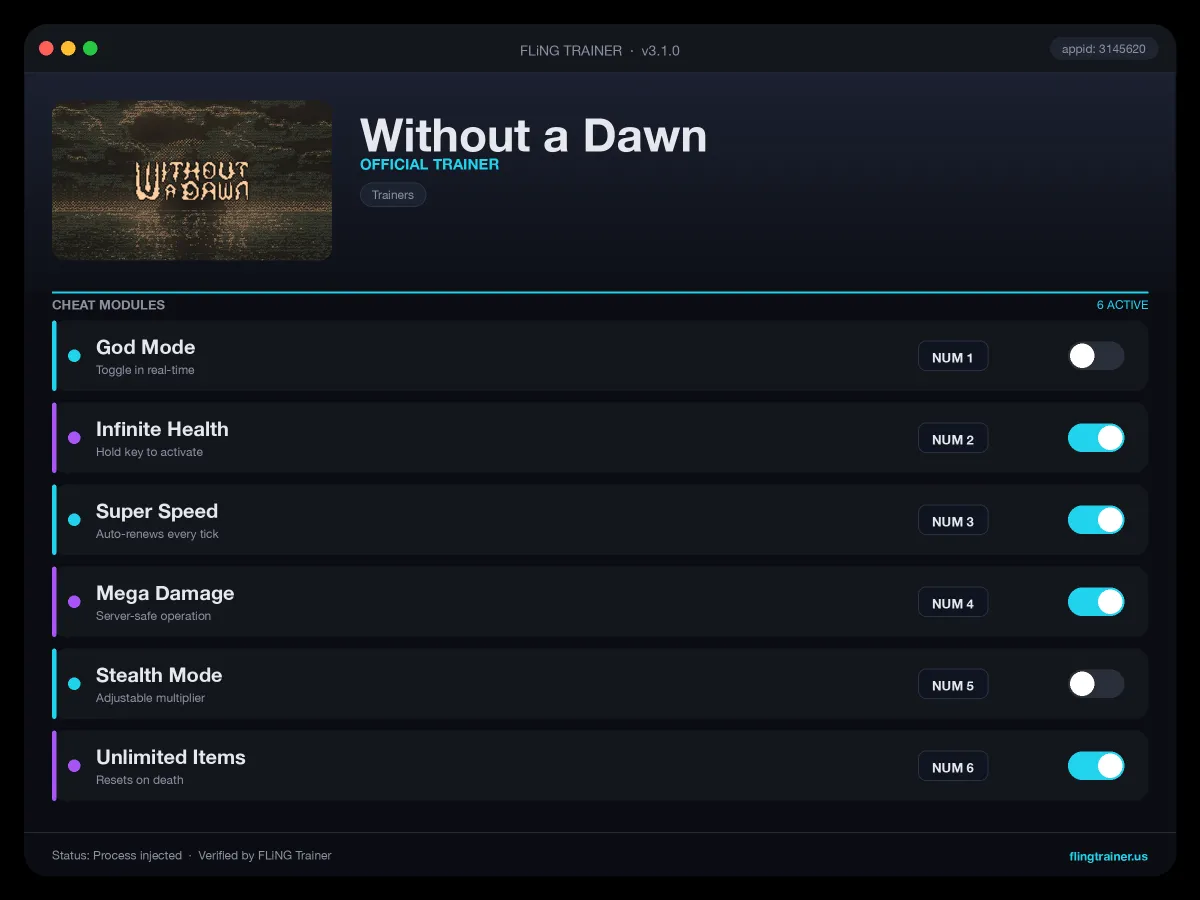 Without a Dawn Trainer interface