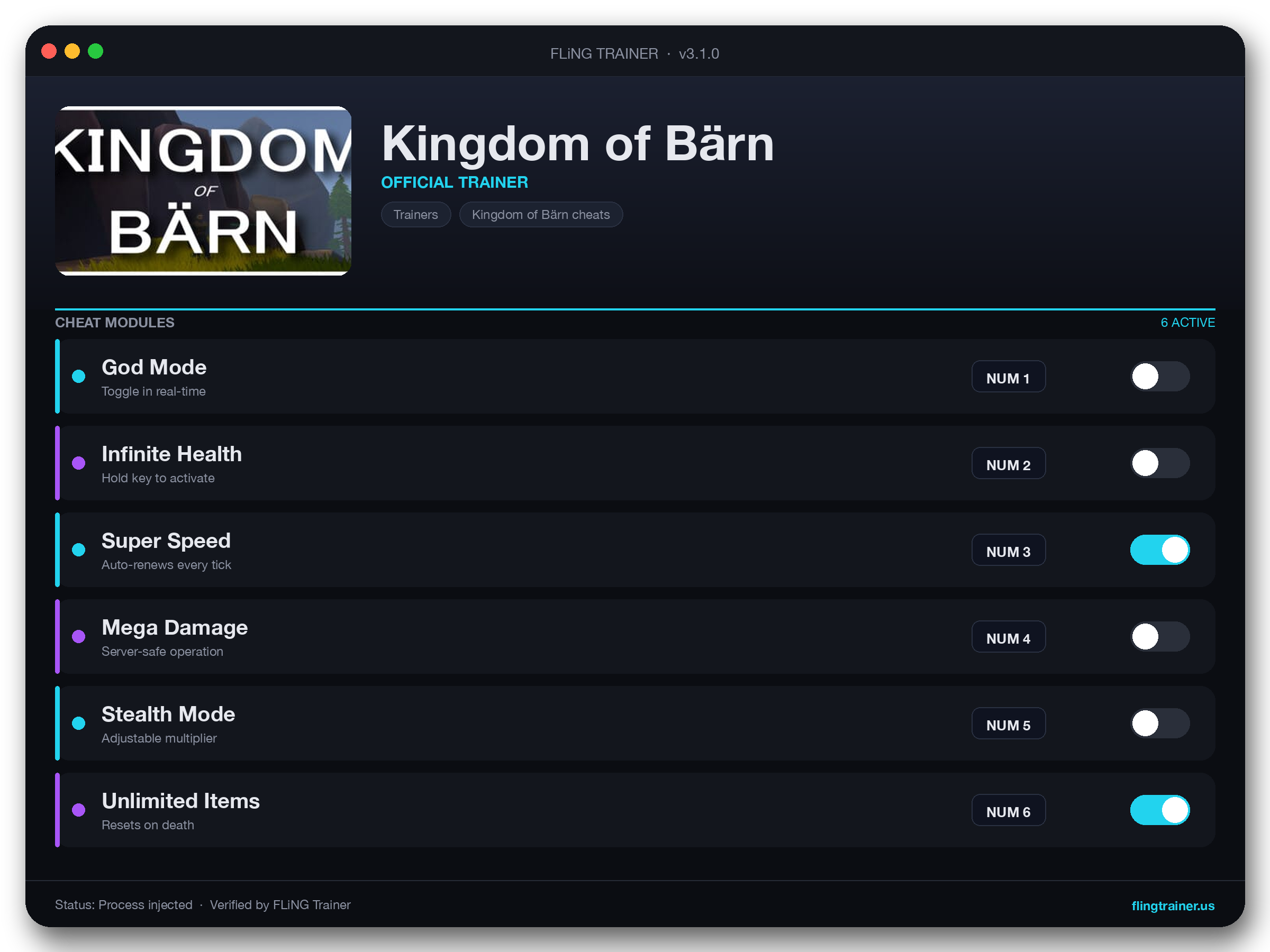 Kingdom of Bärn Trainer interface