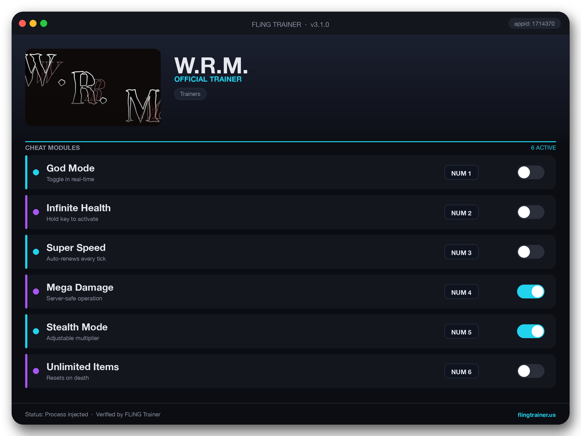W.R.M. Trainer interface