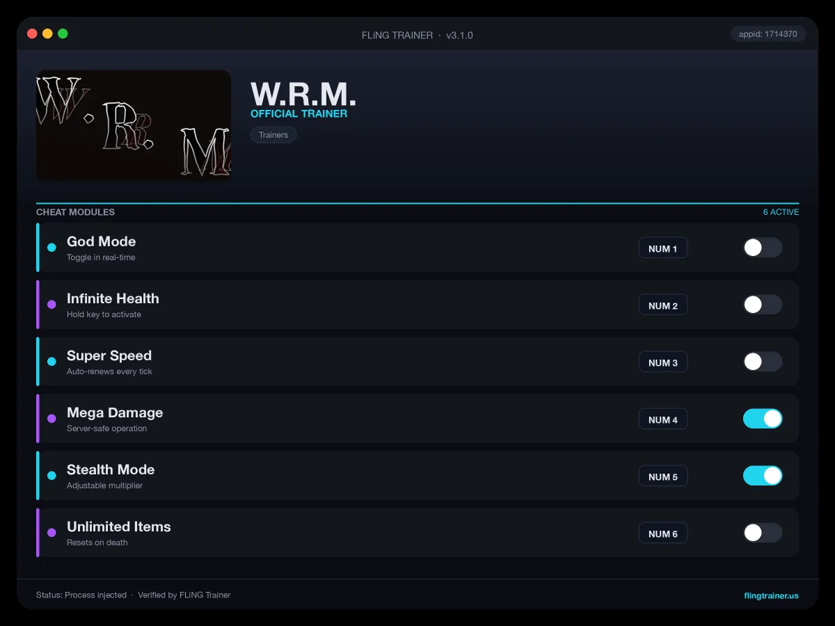 W.R.M. Trainer interface