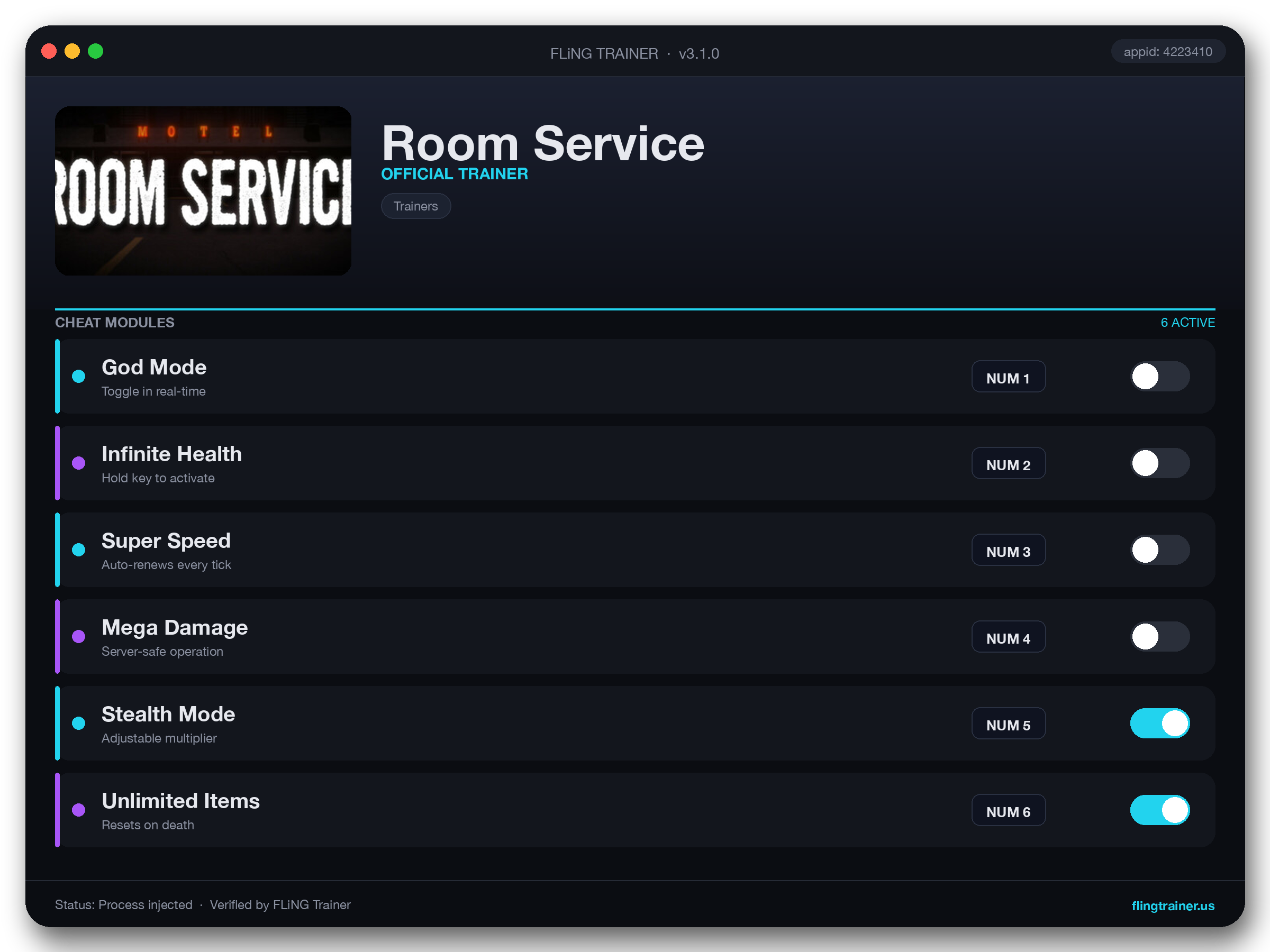 Room Service Trainer interface