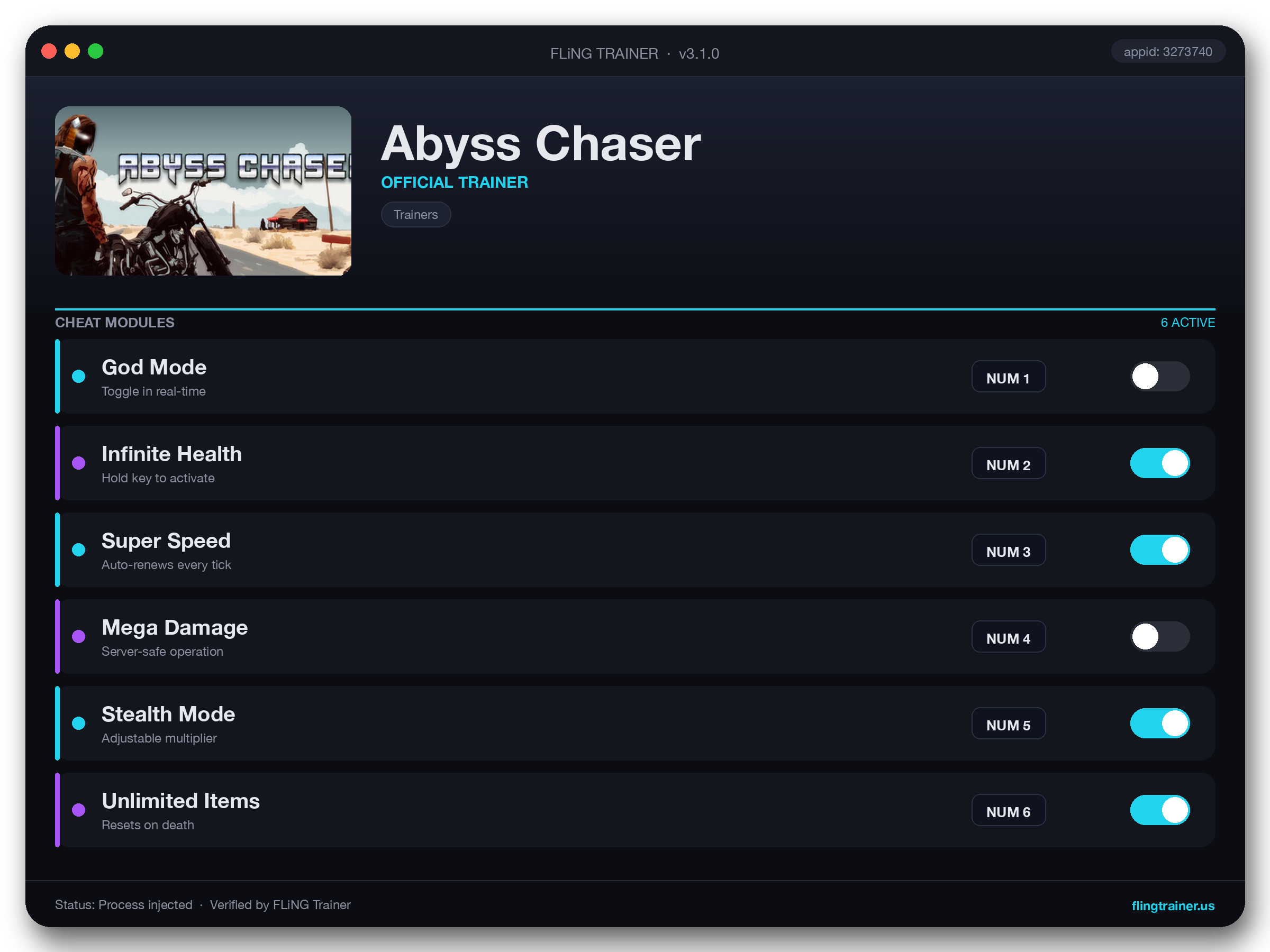 Abyss Chaser Trainer interface