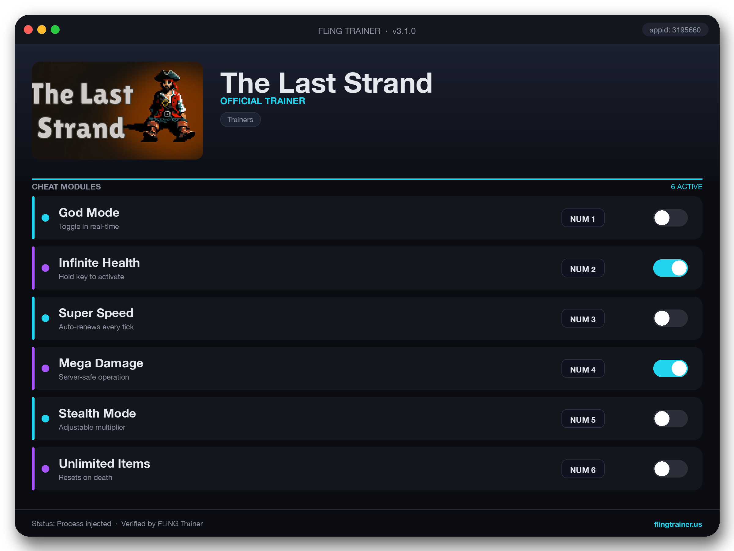 The Last Strand Trainer interface