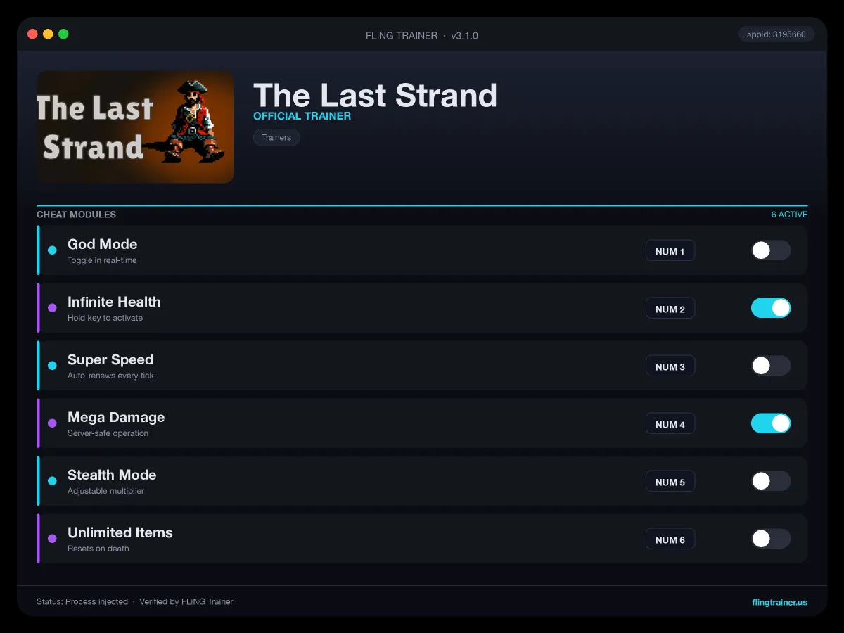 The Last Strand Trainer interface