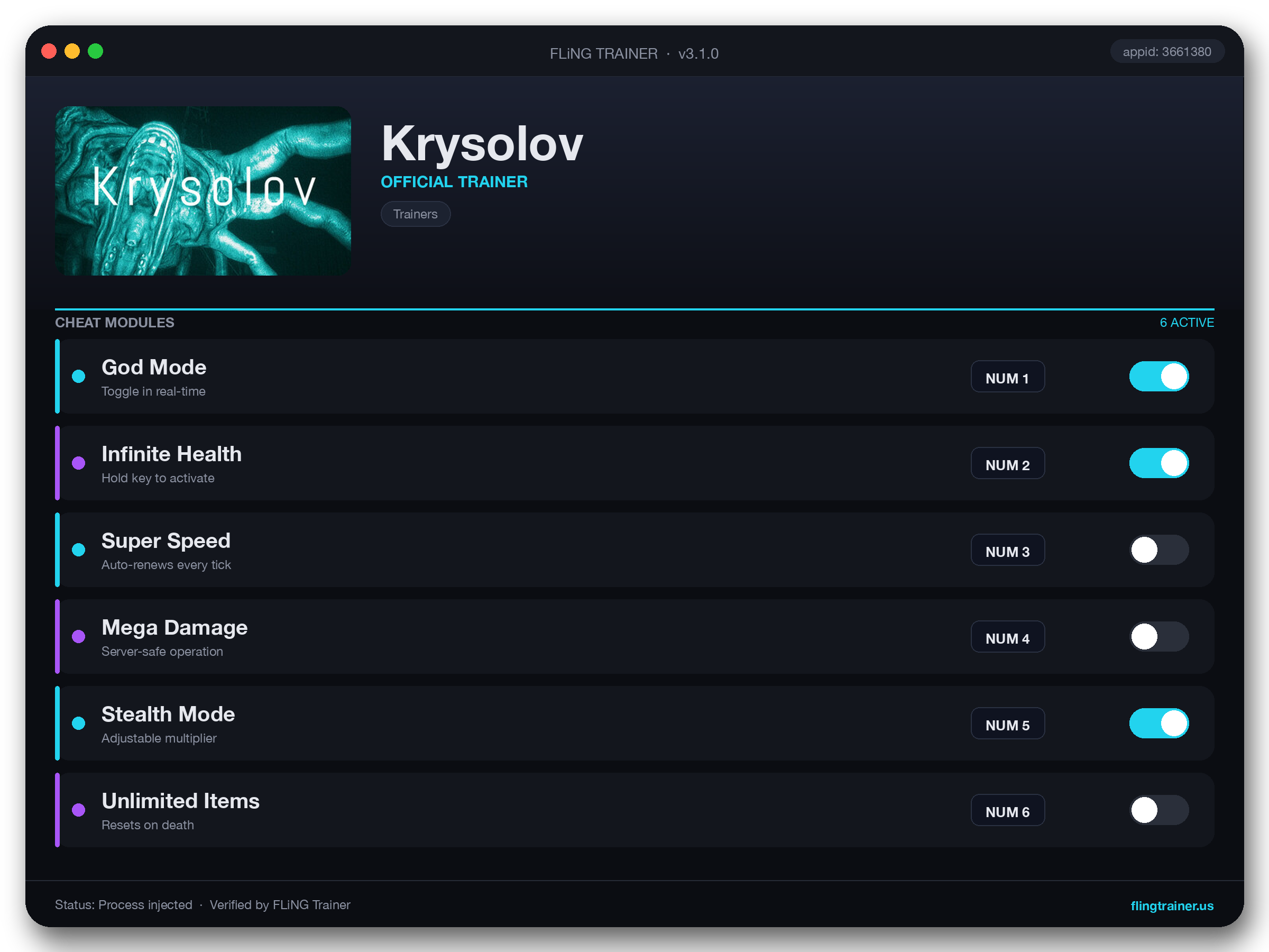 Krysolov Trainer interface