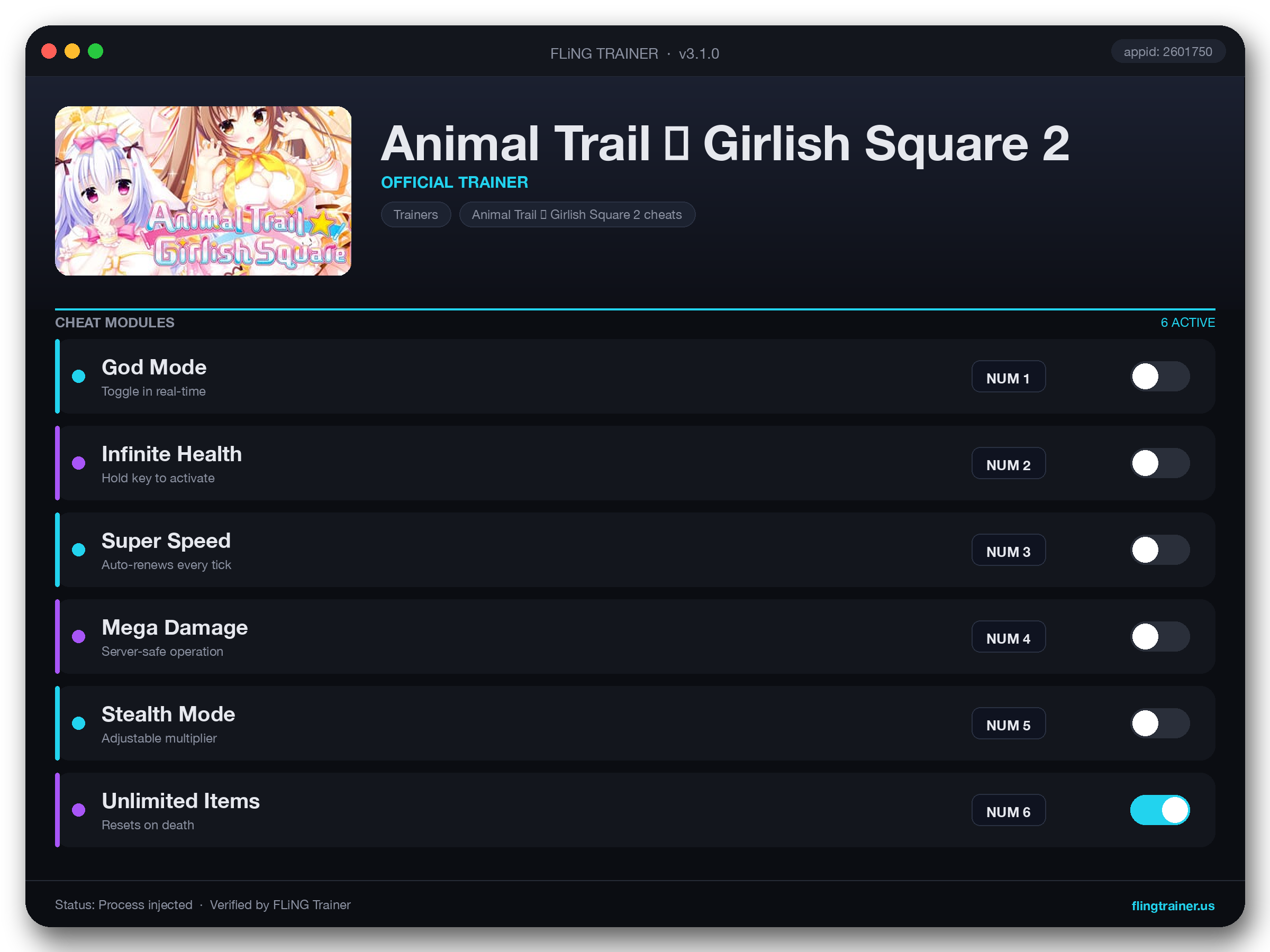 Animal Trail ☆ Girlish Square 2 Trainer interface