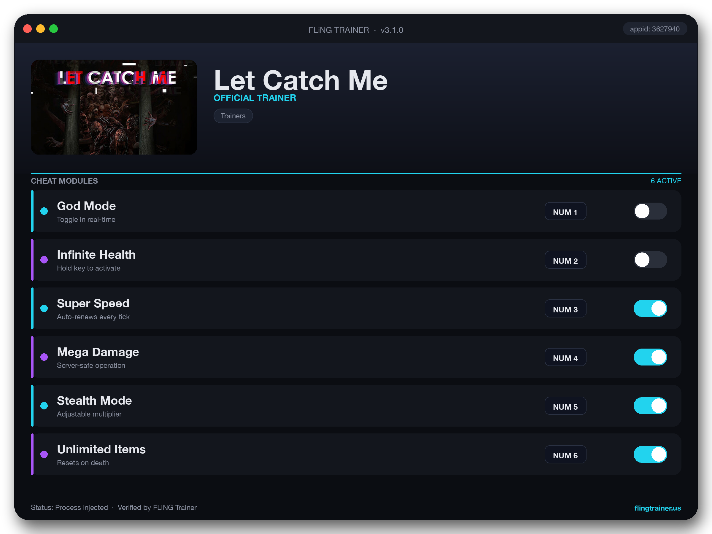 Let Catch Me Trainer interface