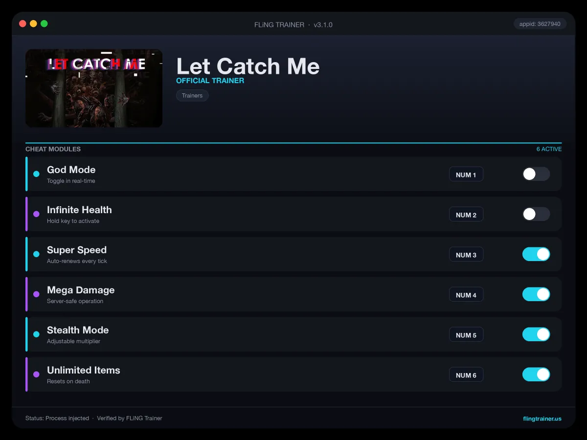 Let Catch Me Trainer interface