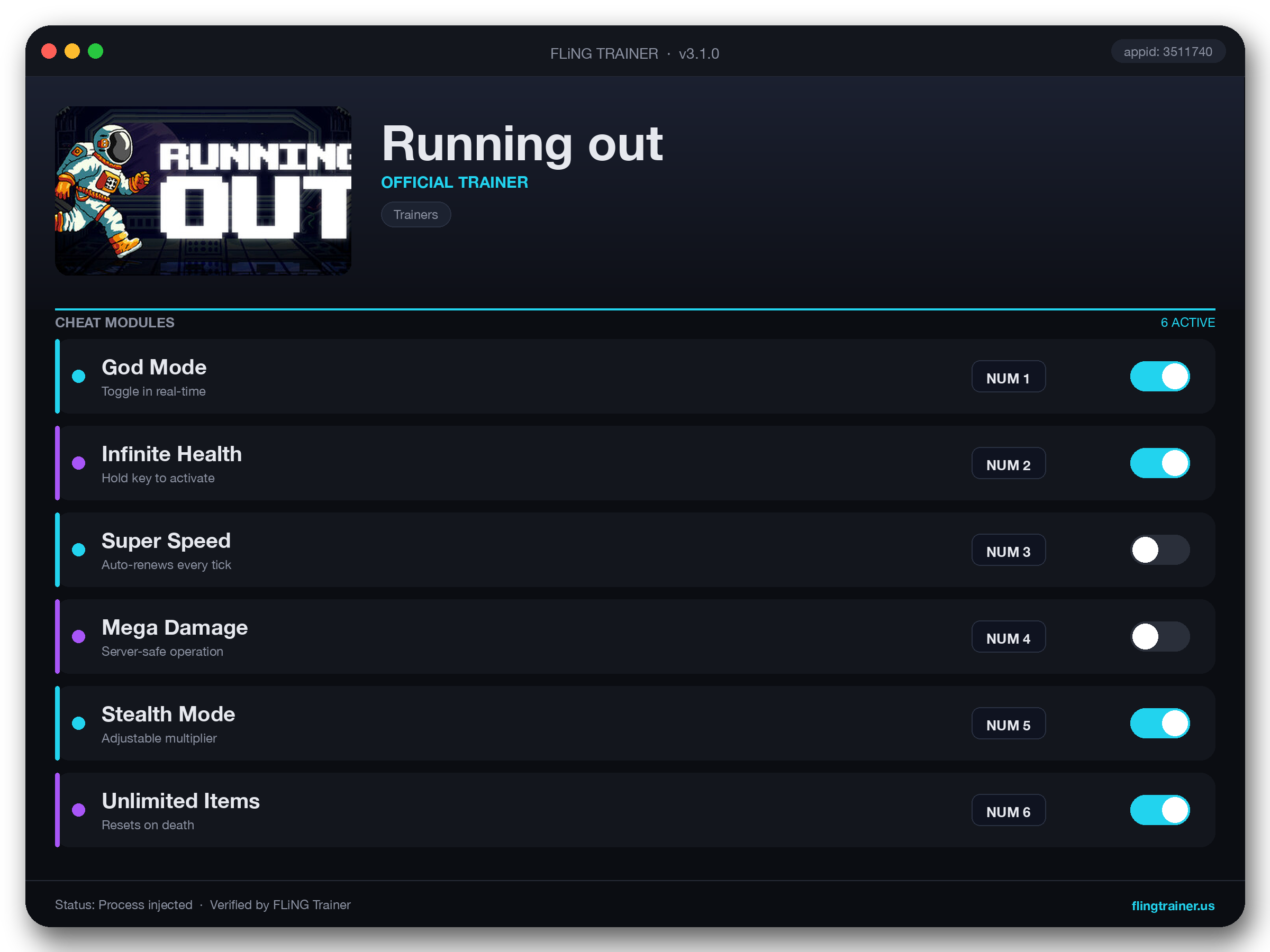 Running out Trainer interface