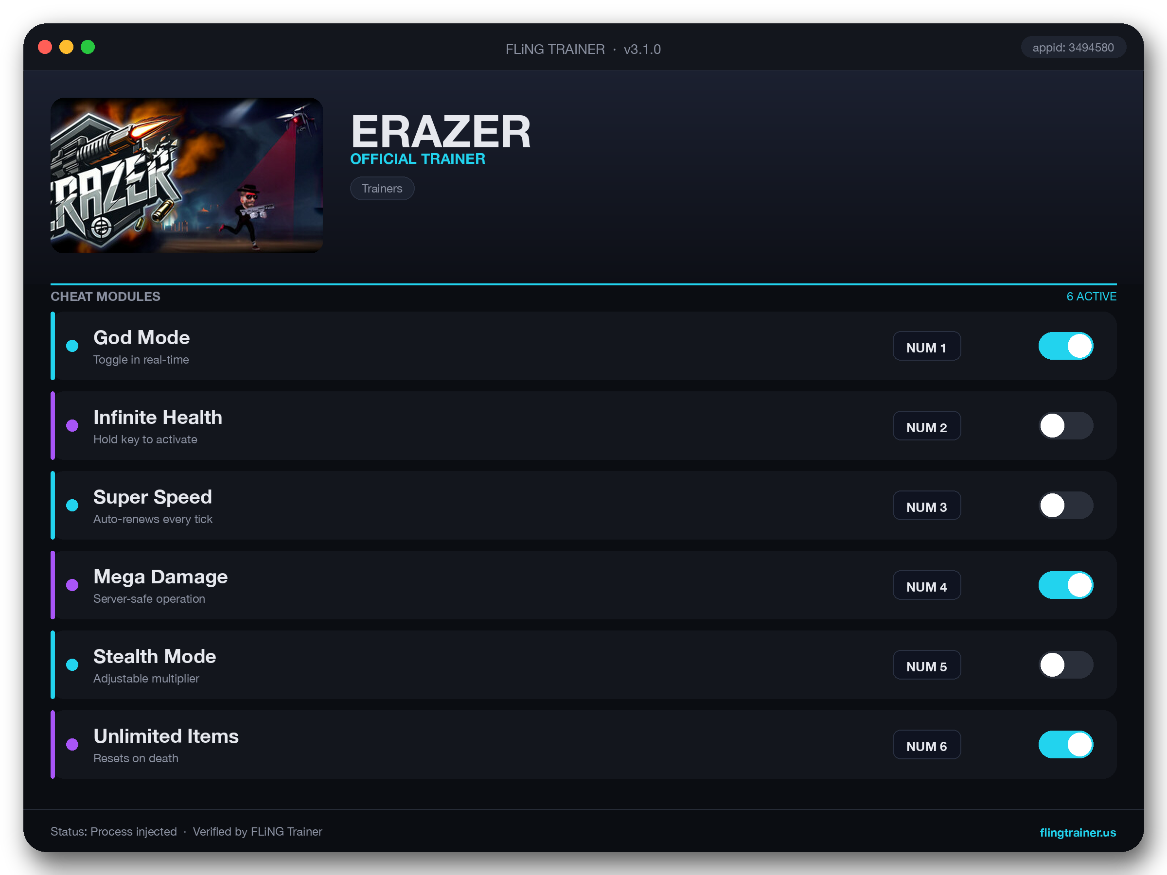 ERAZER Trainer interface