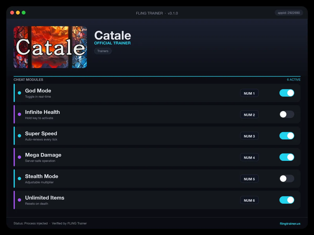 Catale Trainer interface