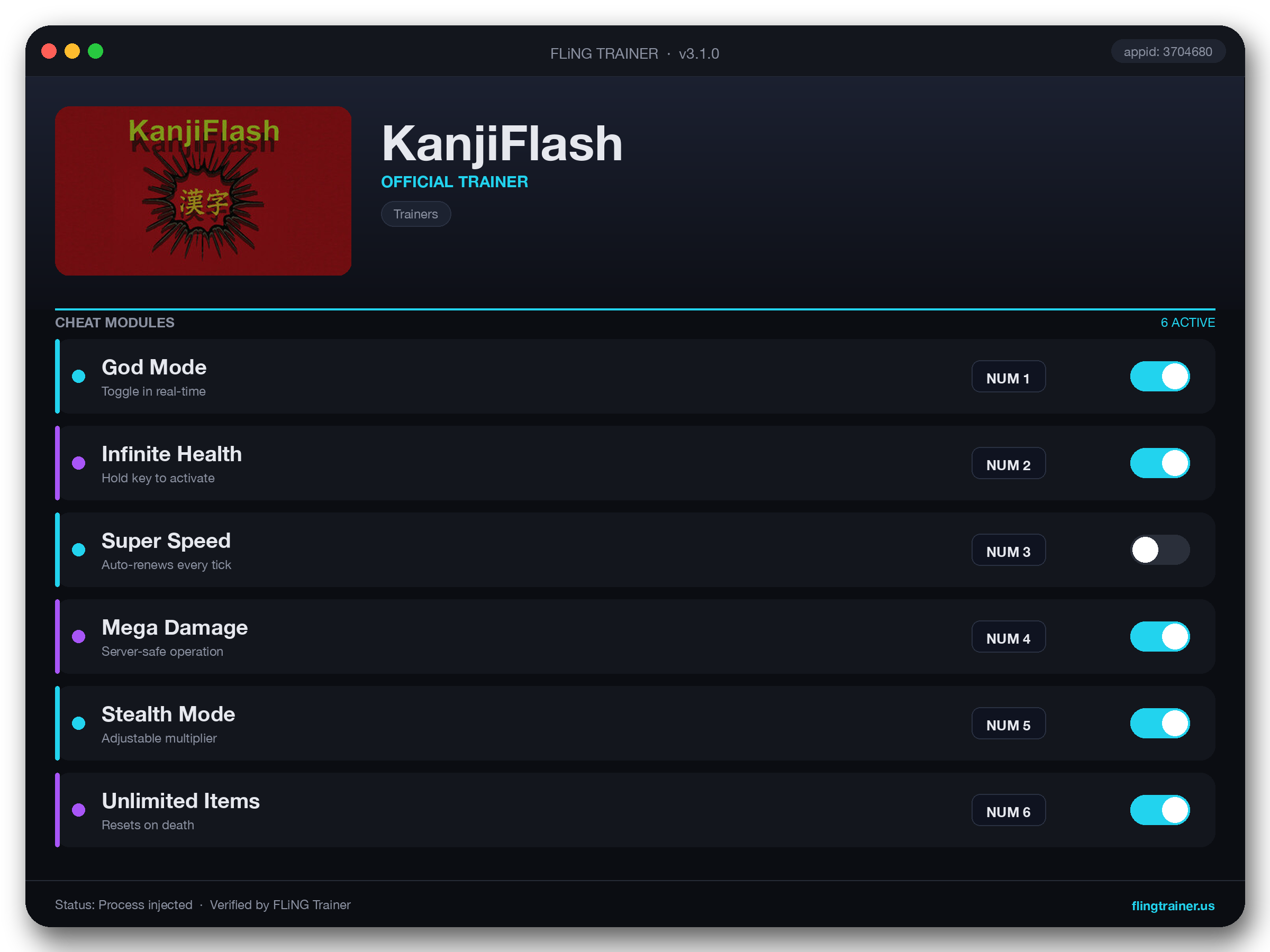 KanjiFlash Trainer interface