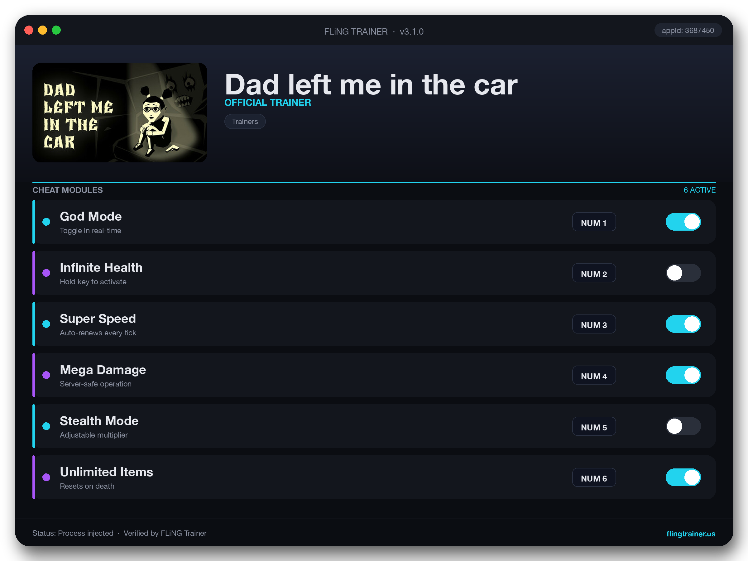Dad left me in the car Trainer interface