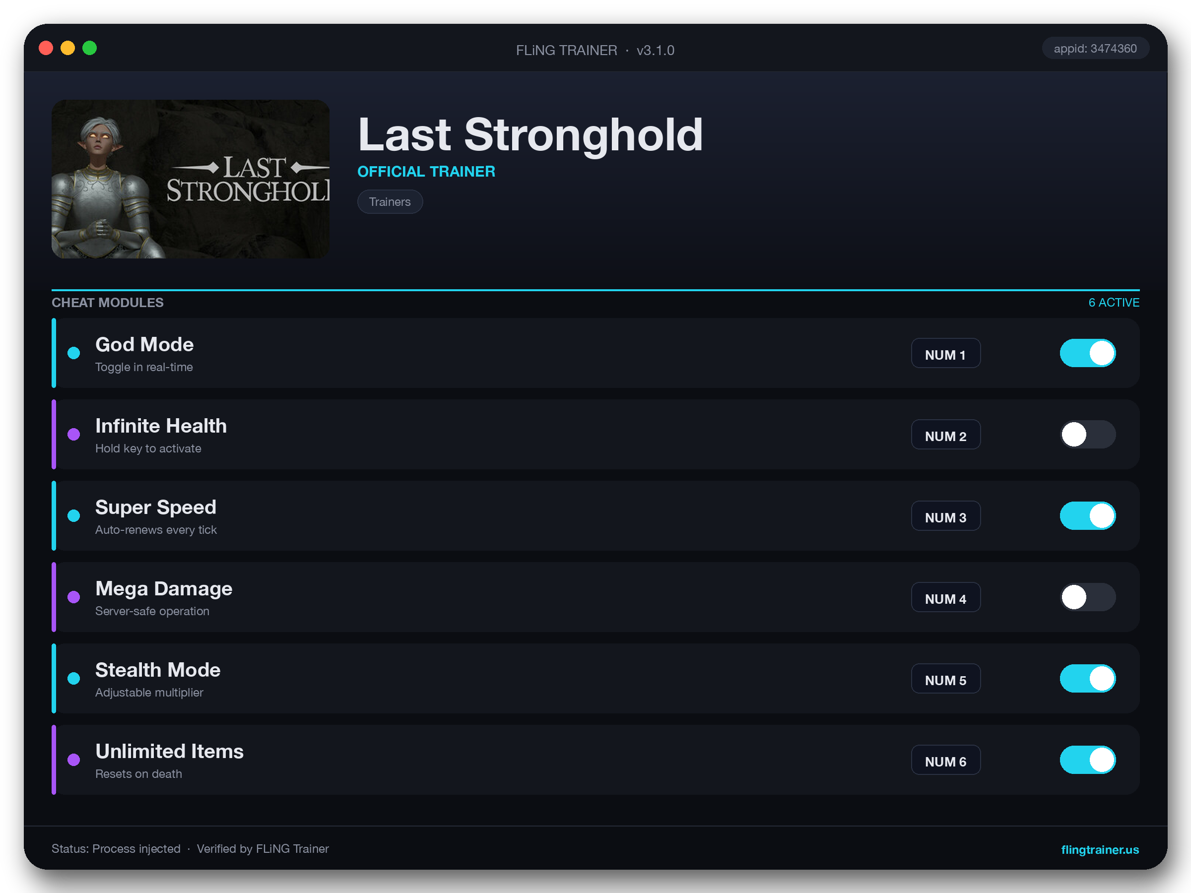 Last Stronghold Trainer interface