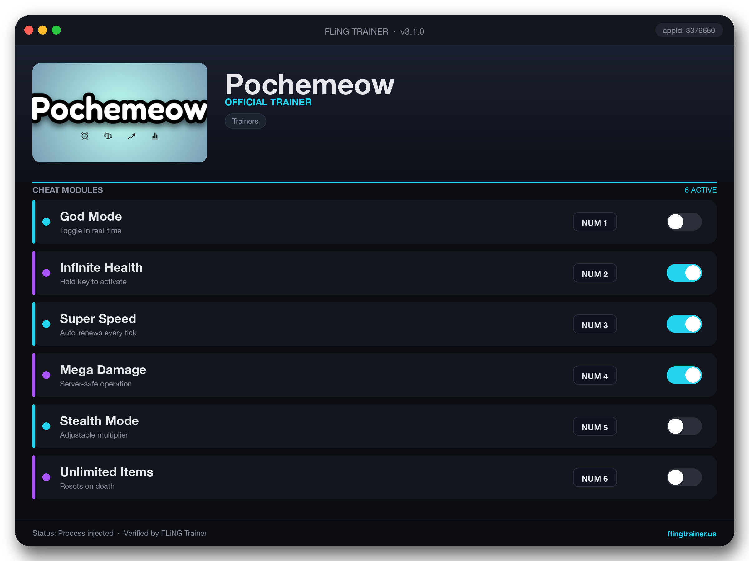Pochemeow Trainer interface