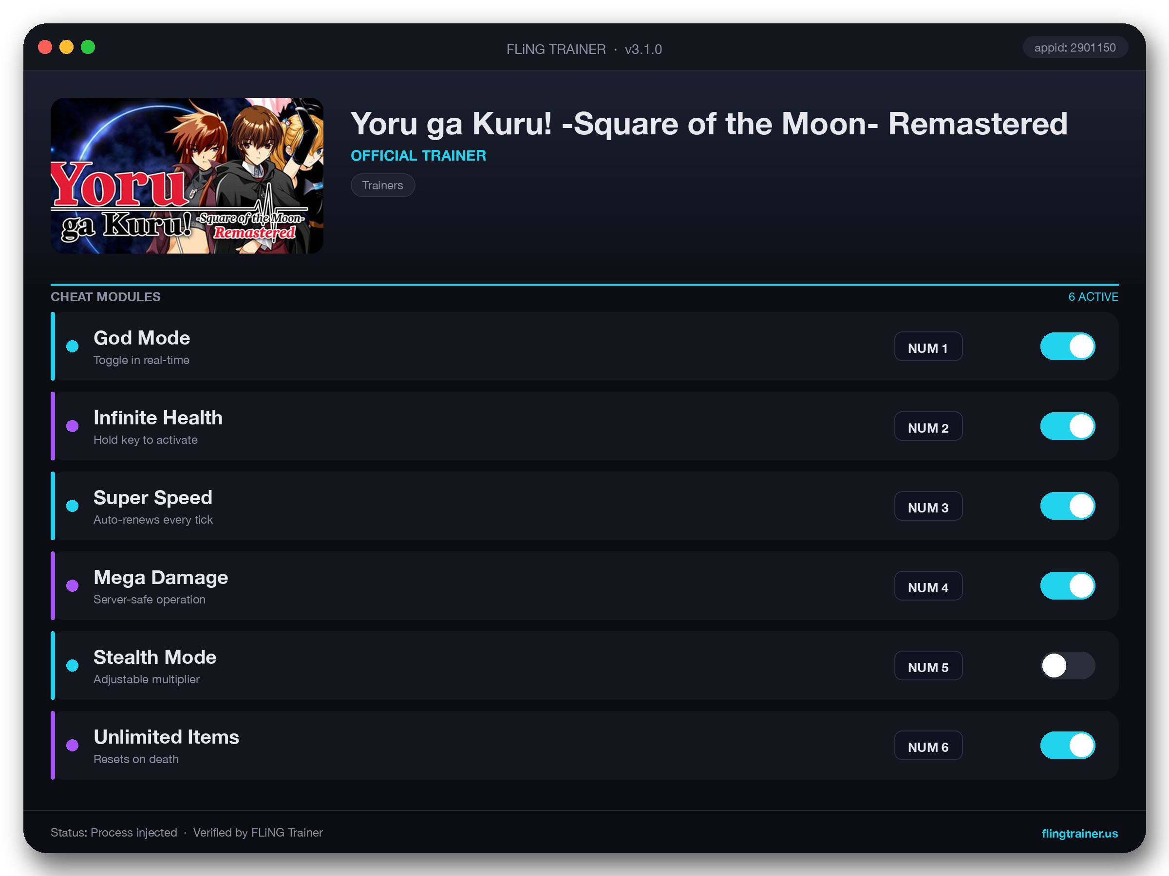 Yoru ga Kuru! -Square of the Moon- Remastered Trainer interface