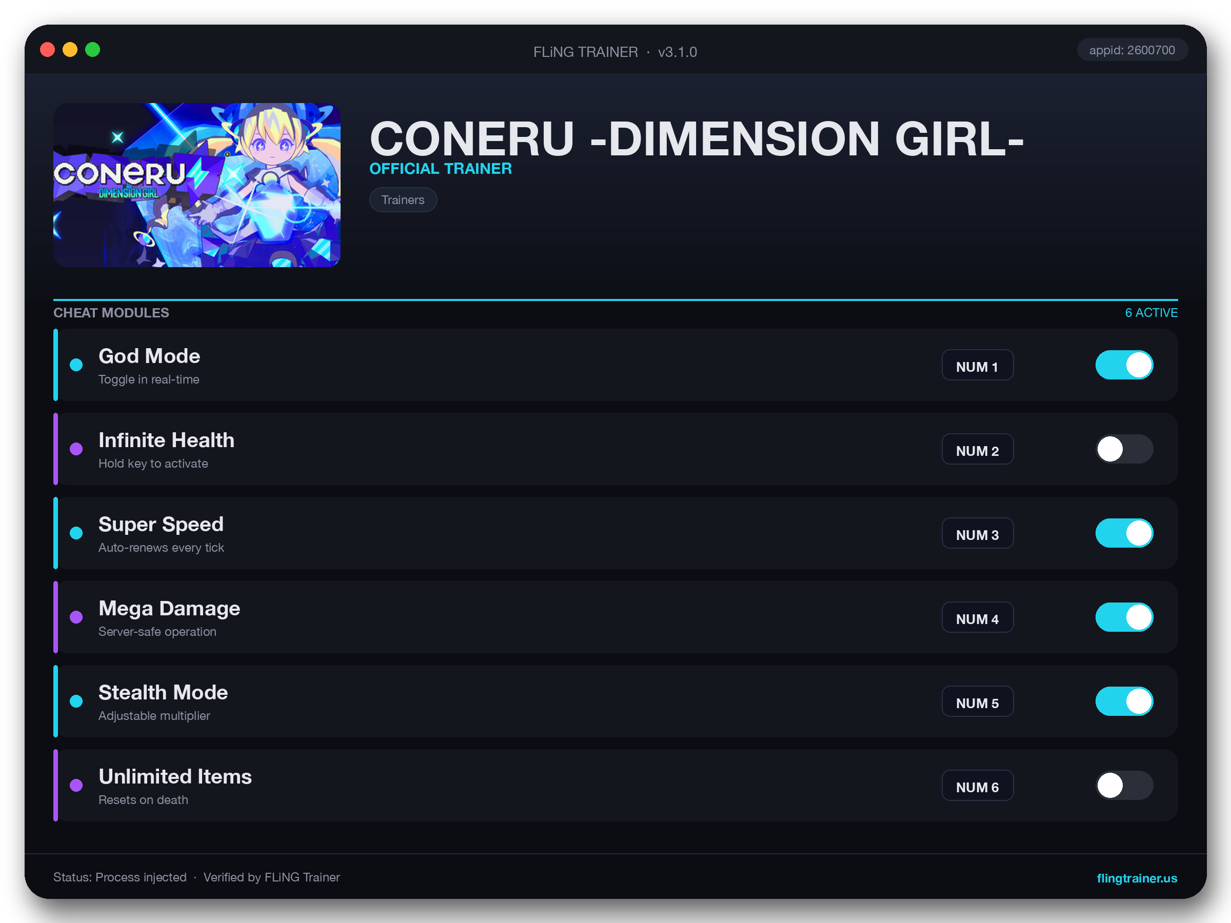 CONERU -DIMENSION GIRL- Trainer interface
