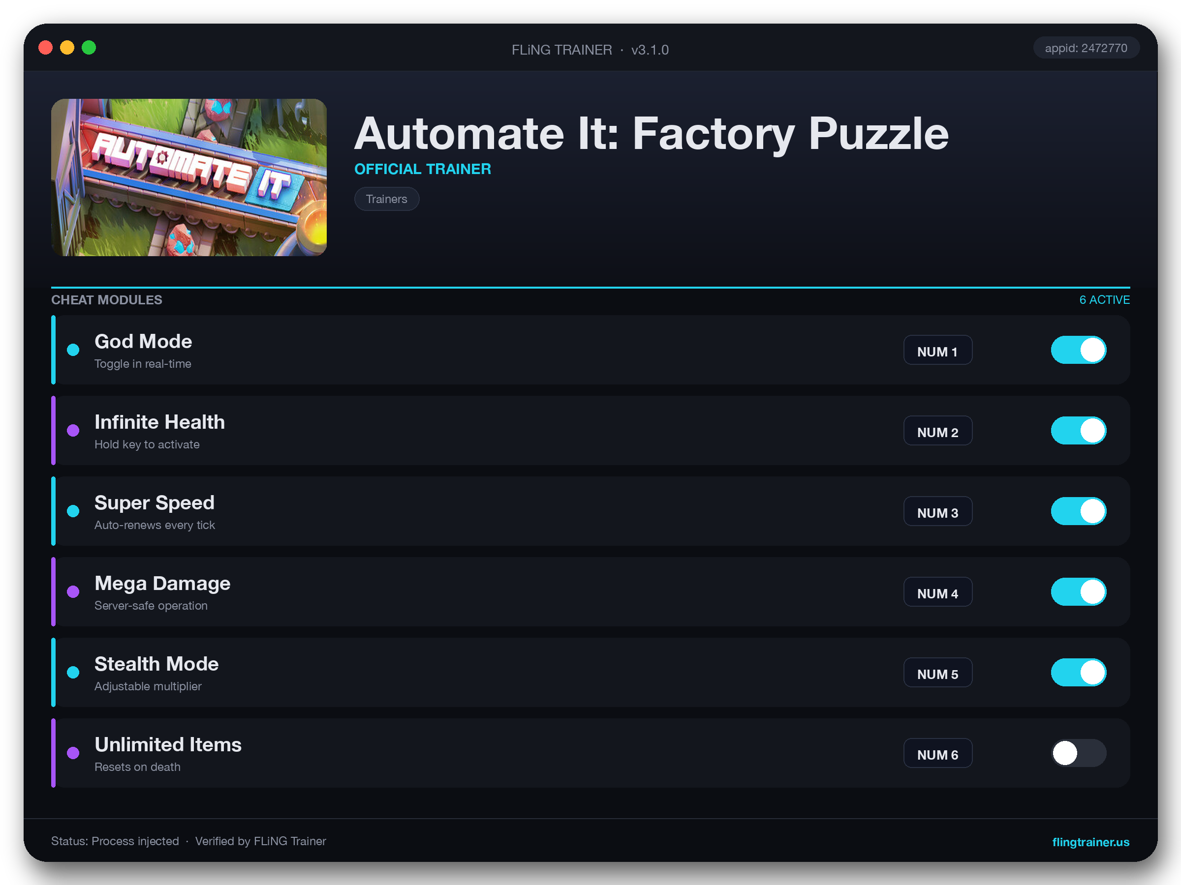Automate It: Factory Puzzle Trainer interface