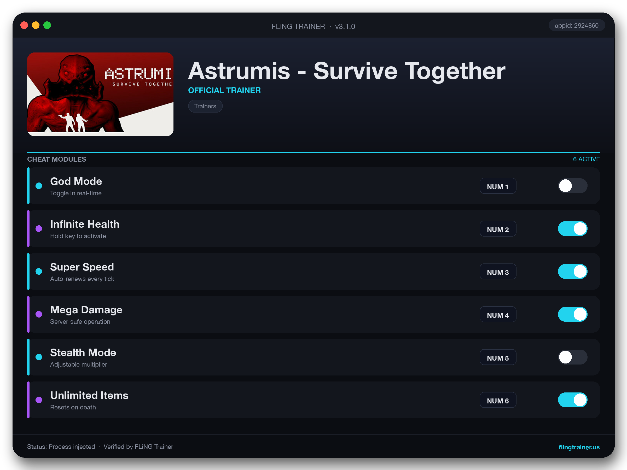 Astrumis - Survive Together Trainer interface