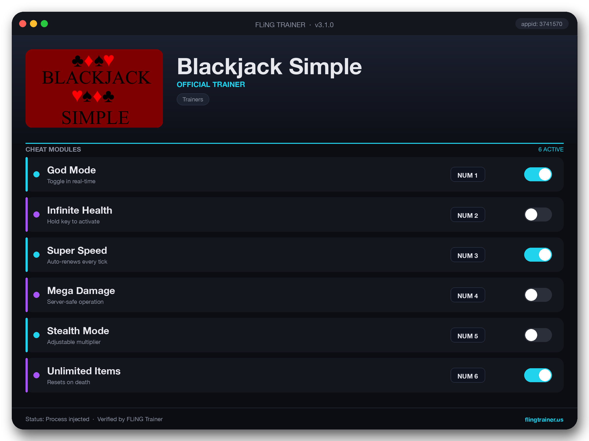 Blackjack Simple Trainer interface