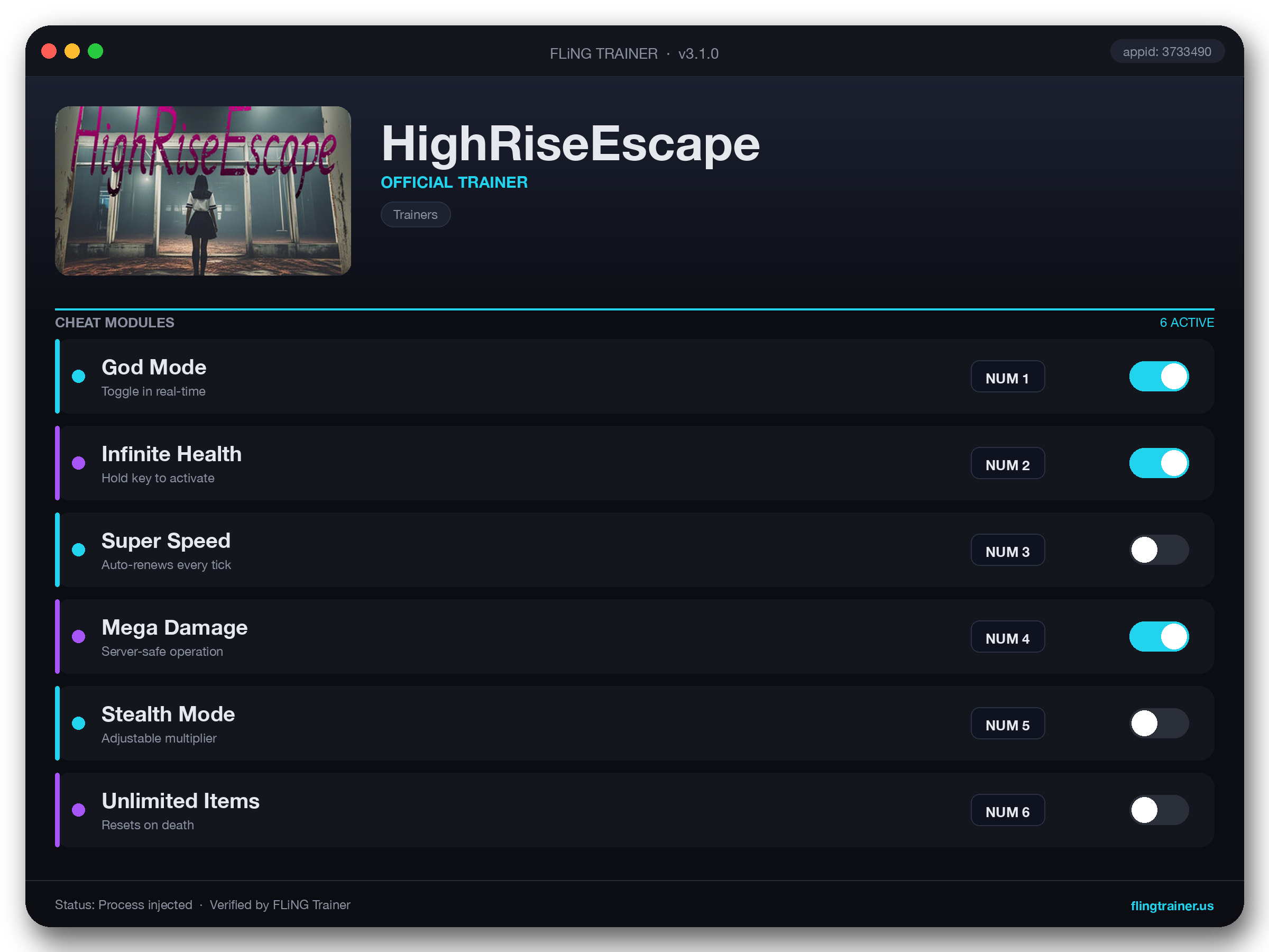 HighRiseEscape Trainer interface