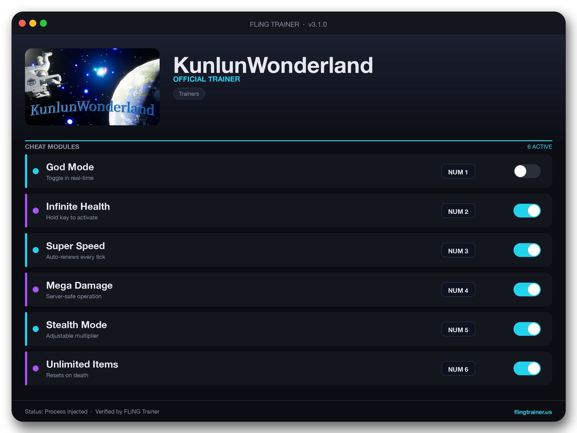 KunlunWonderland Trainer interface