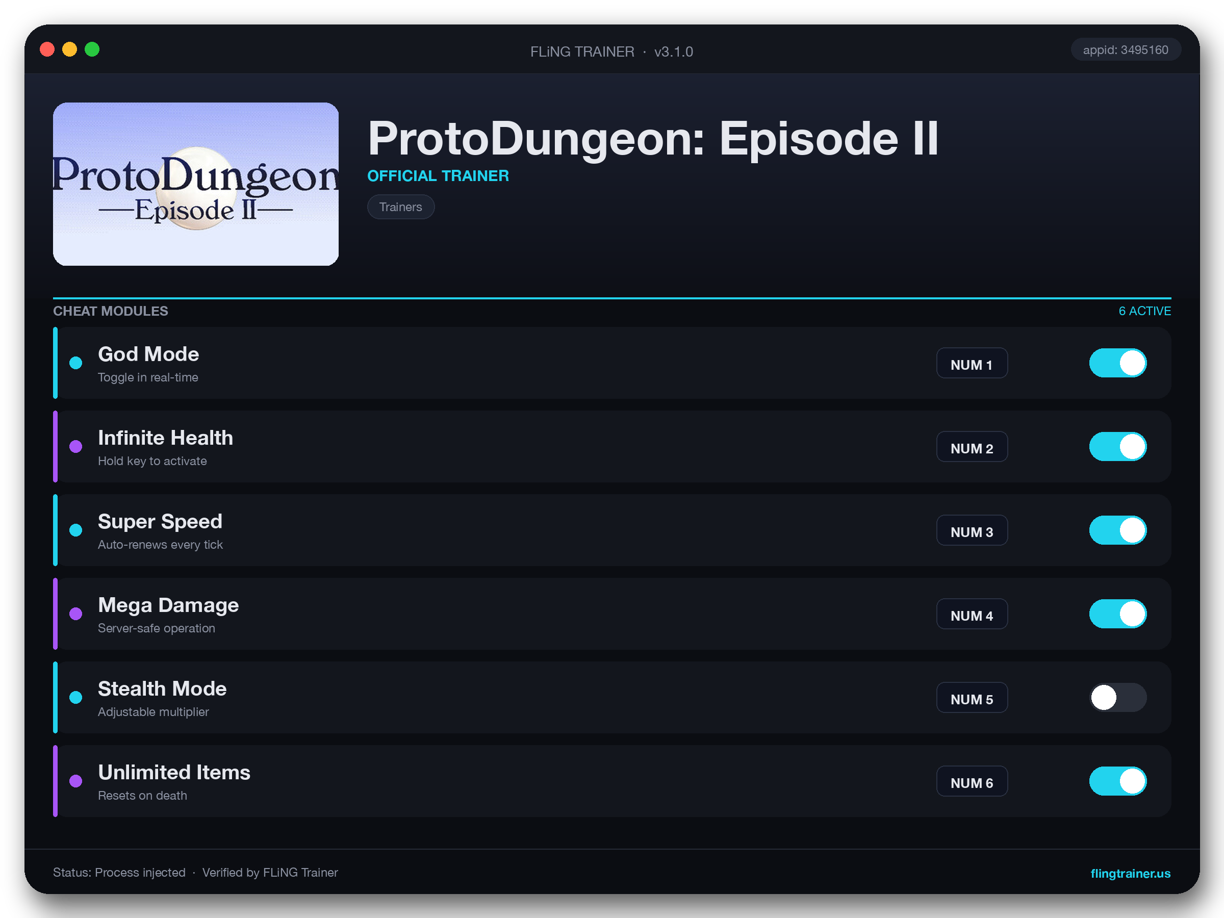 ProtoDungeon: Episode II Trainer interface