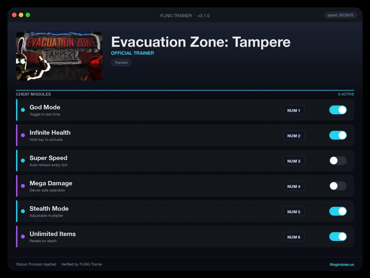 Evacuation Zone: Tampere Trainer interface