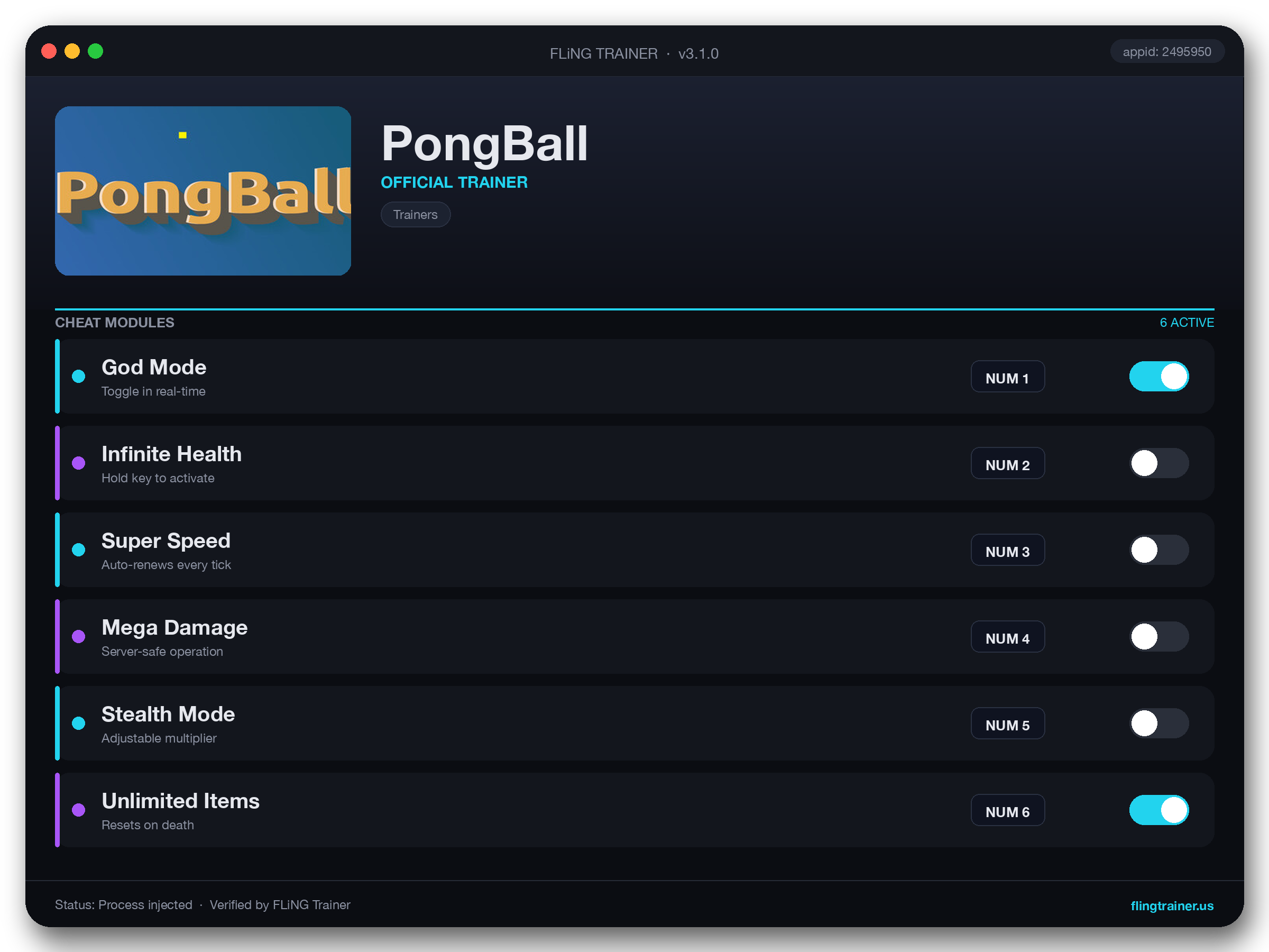 PongBall Trainer interface