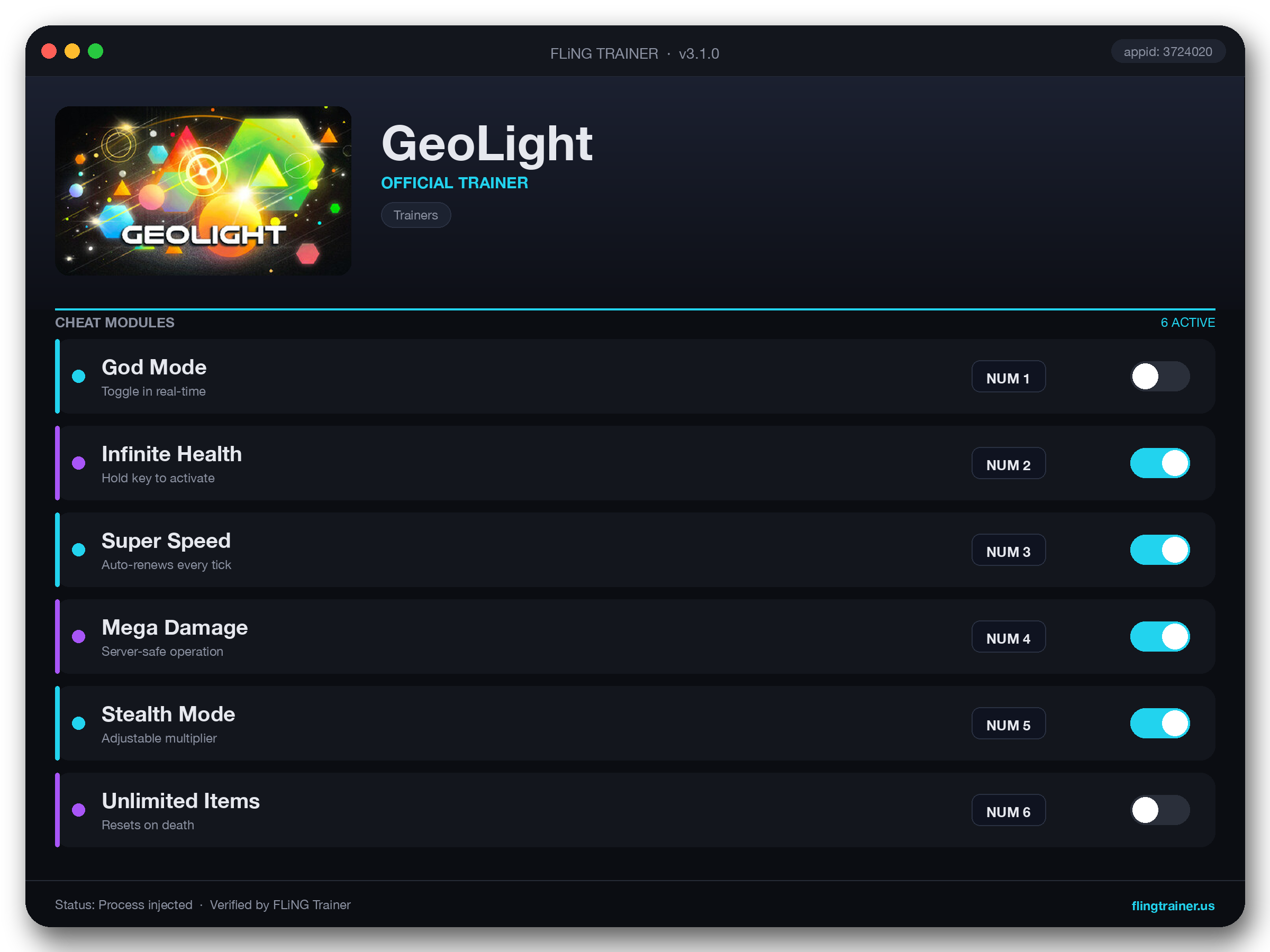GeoLight Trainer interface