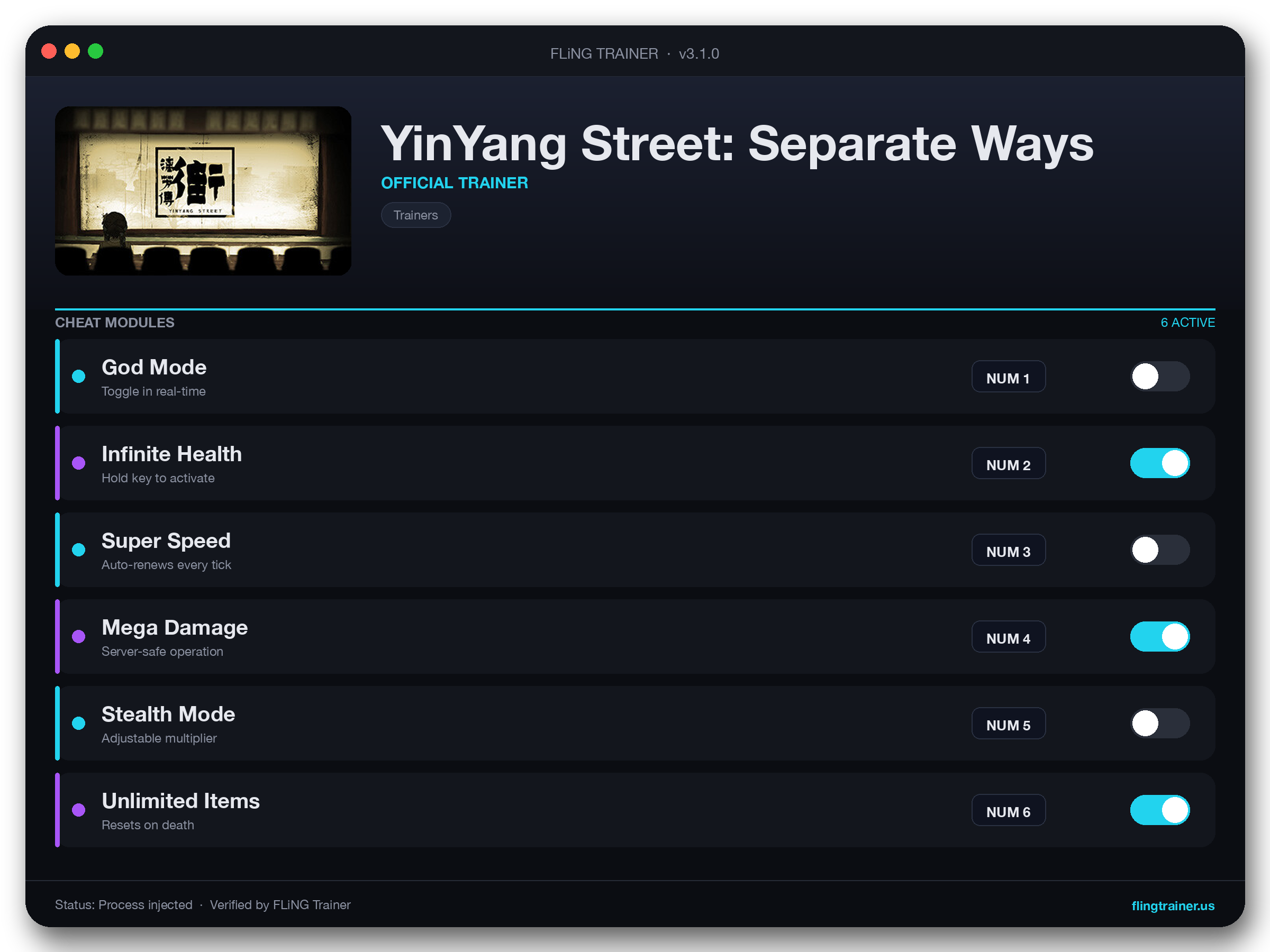 YinYang Street: Separate Ways Trainer interface