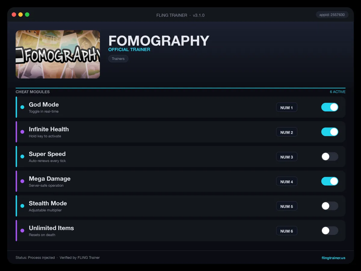 FOMOGRAPHY Trainer interface
