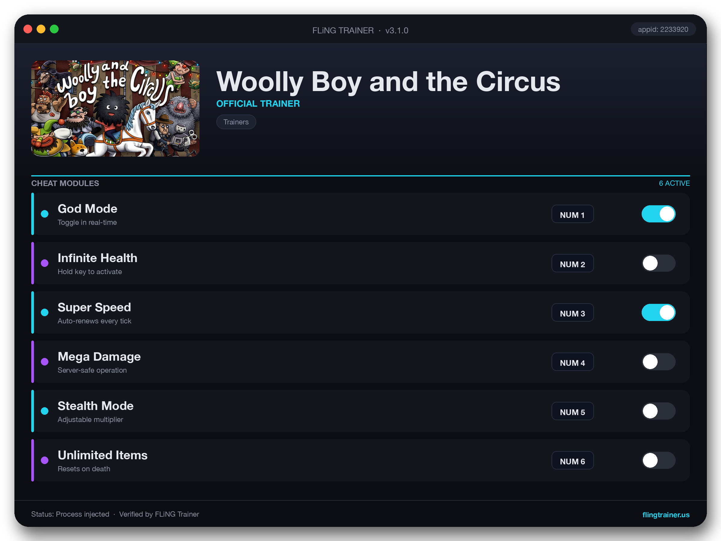 Woolly Boy and the Circus Trainer interface