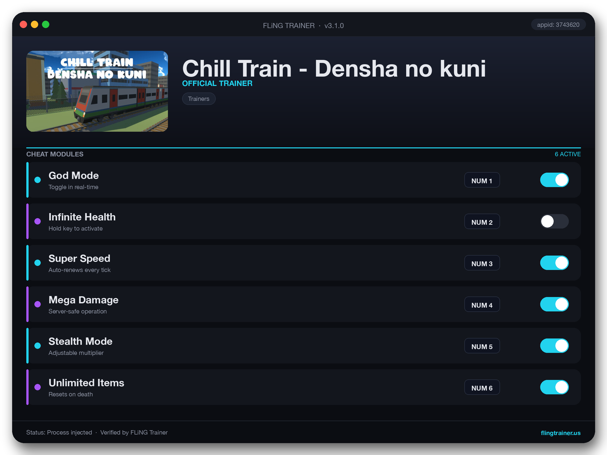 Chill Train - Densha no kuni Trainer interface