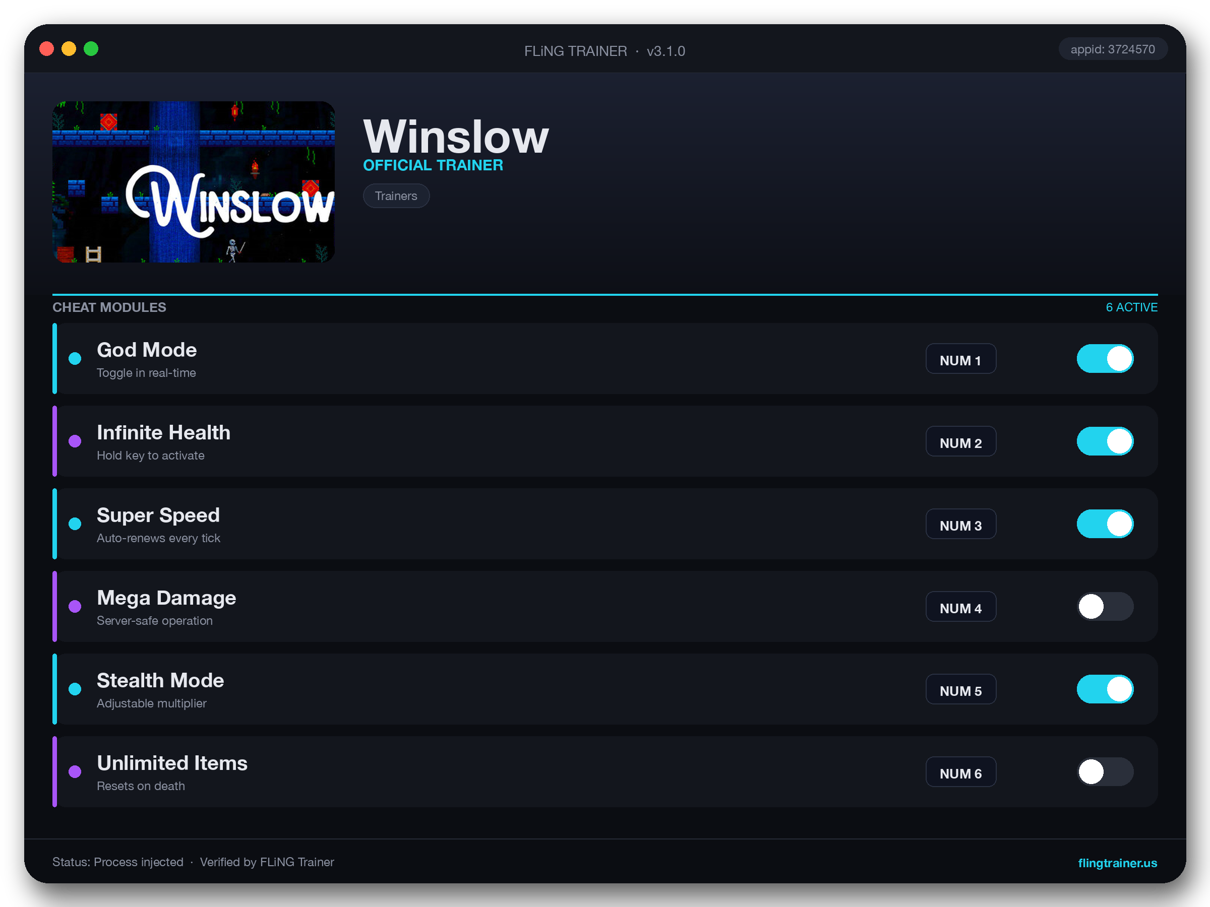 Winslow Trainer interface