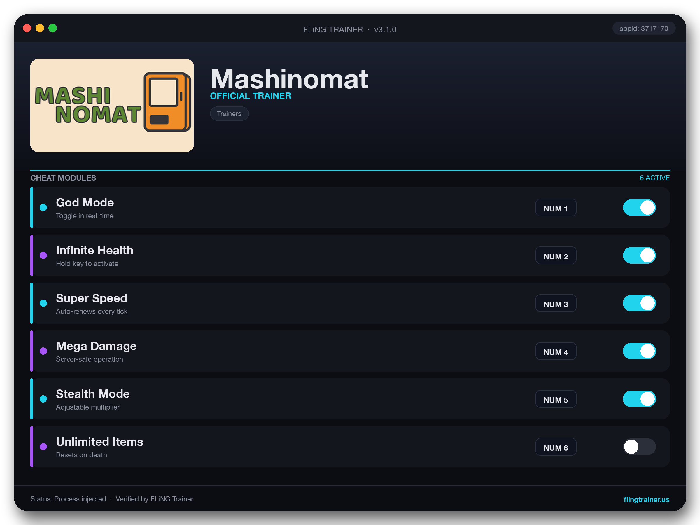 Mashinomat Trainer interface