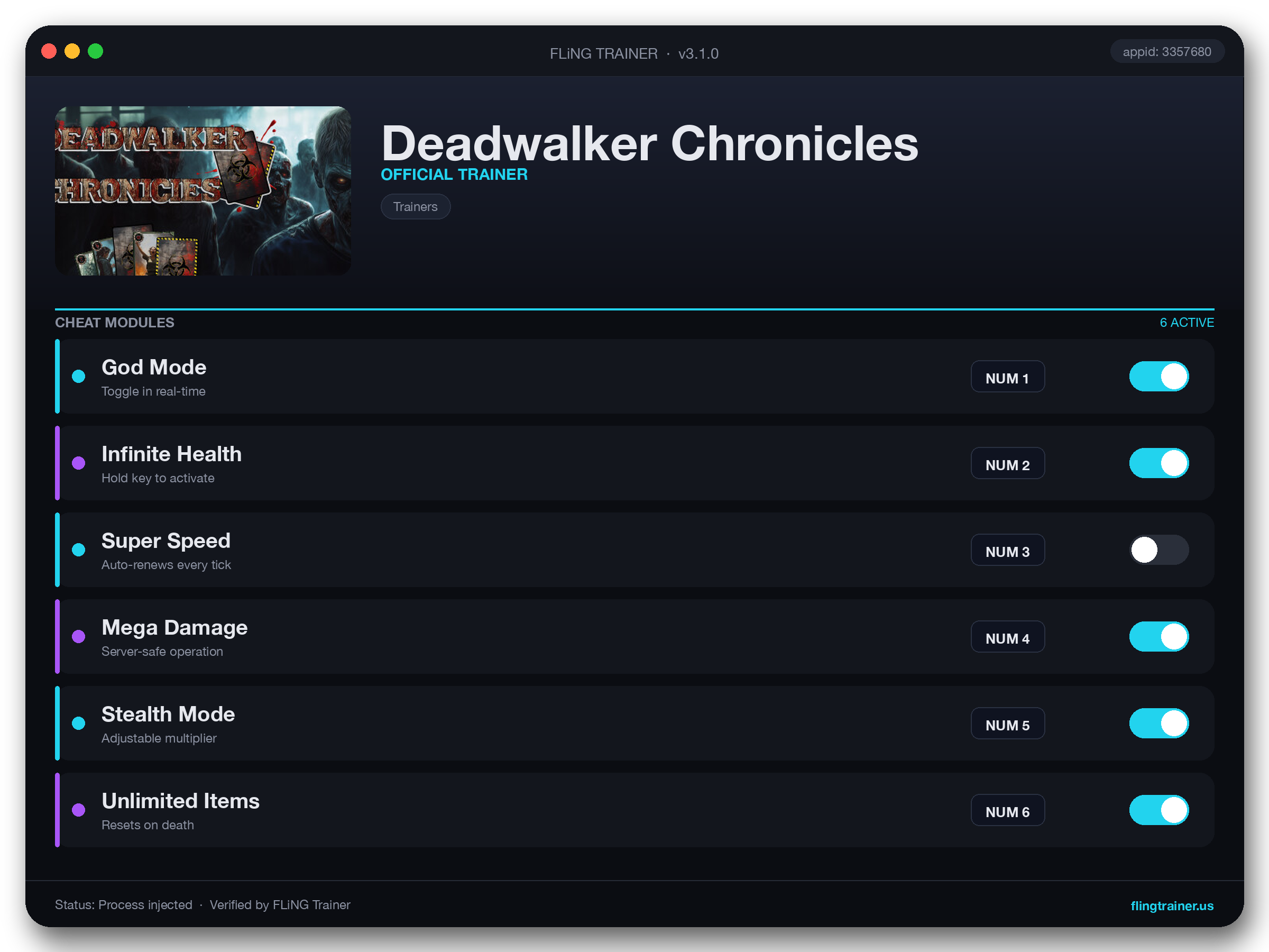 Deadwalker Chronicles Trainer interface