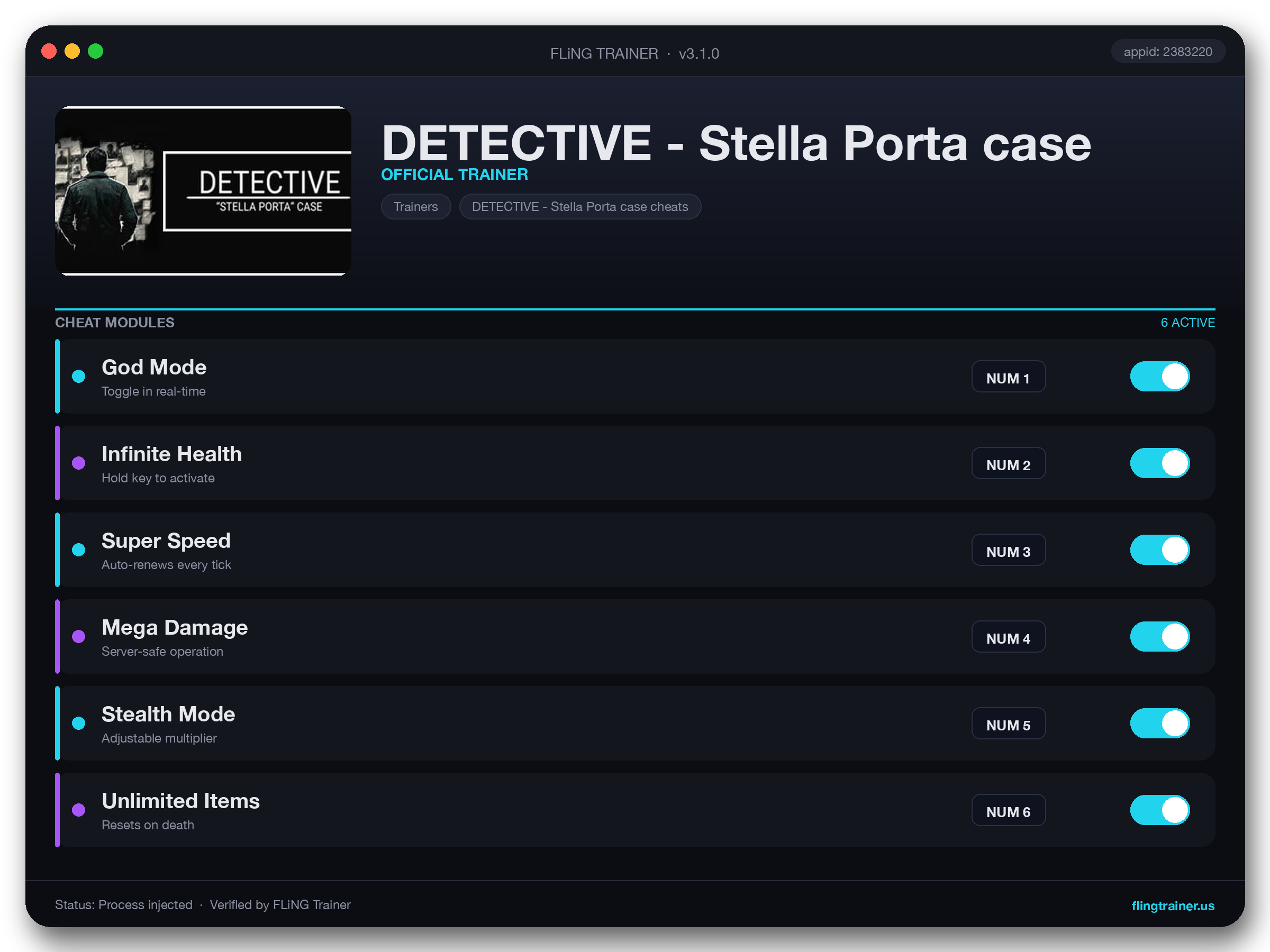DETECTIVE - Stella Porta case Trainer interface