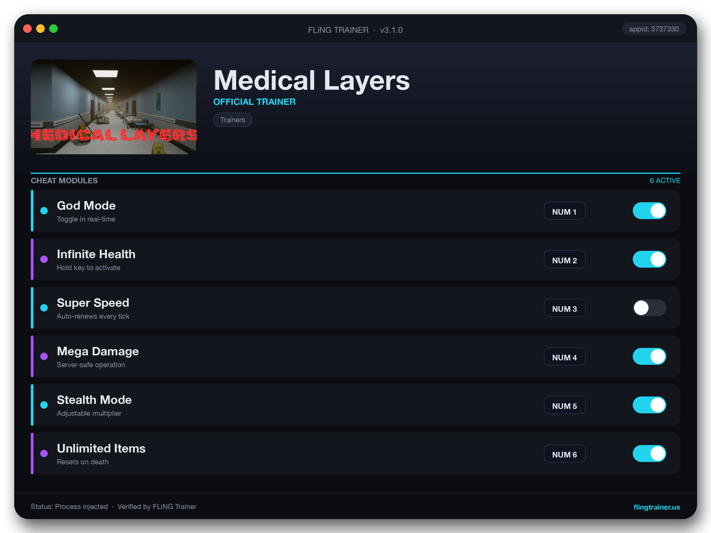 Medical Layers Trainer interface