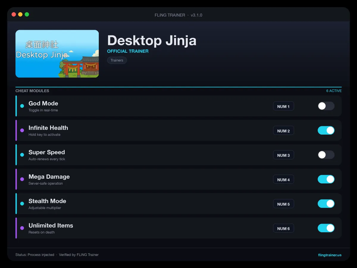 Desktop Jinja Trainer interface