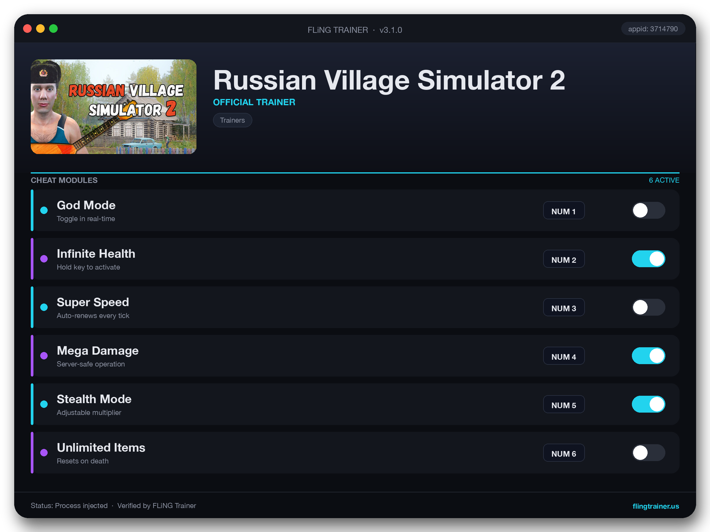 Russian Village Simulator 2 Trainer interface