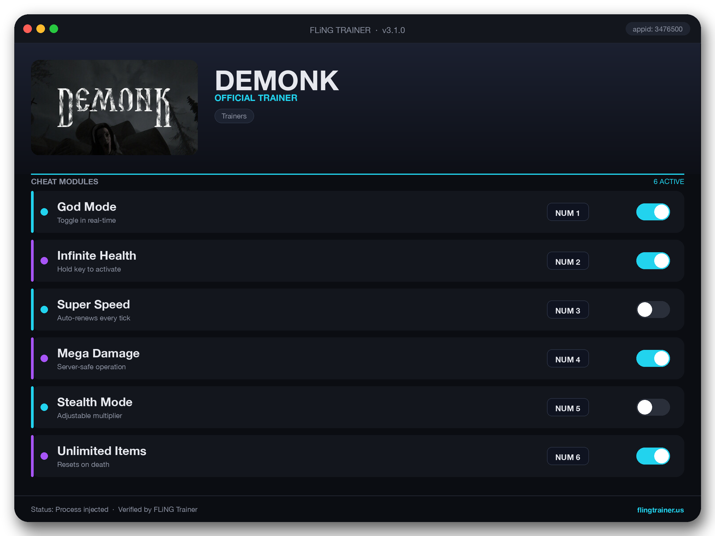 DEMONK Trainer interface