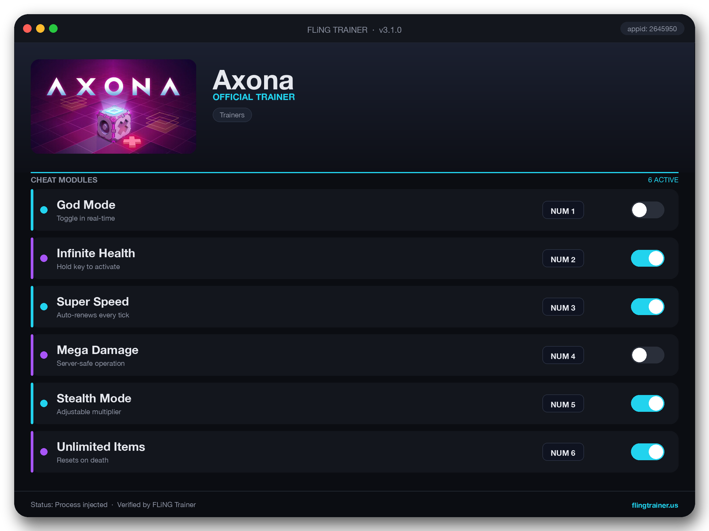 Axona Trainer interface